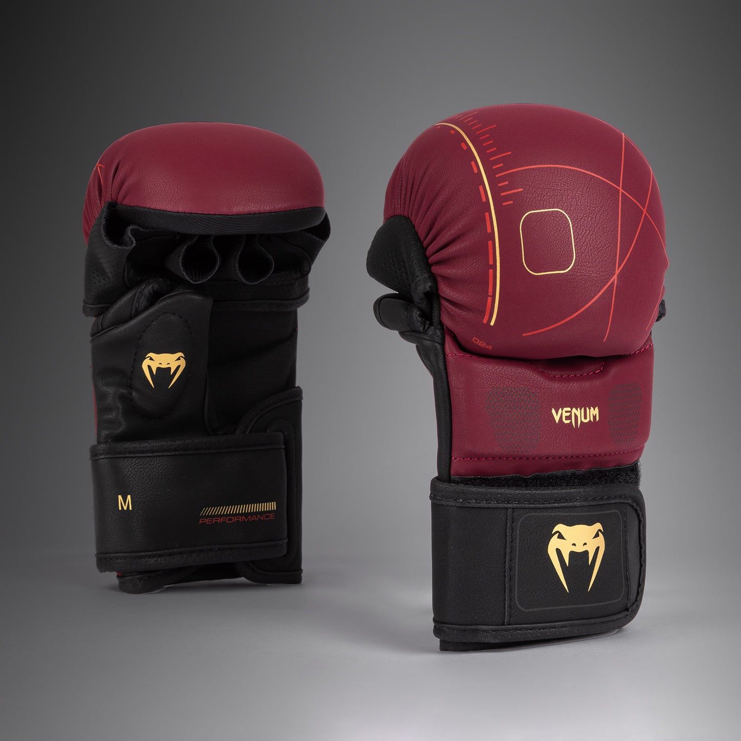 Venum Tactical XT Sparring Gloves - Black/Burgundy/Gold