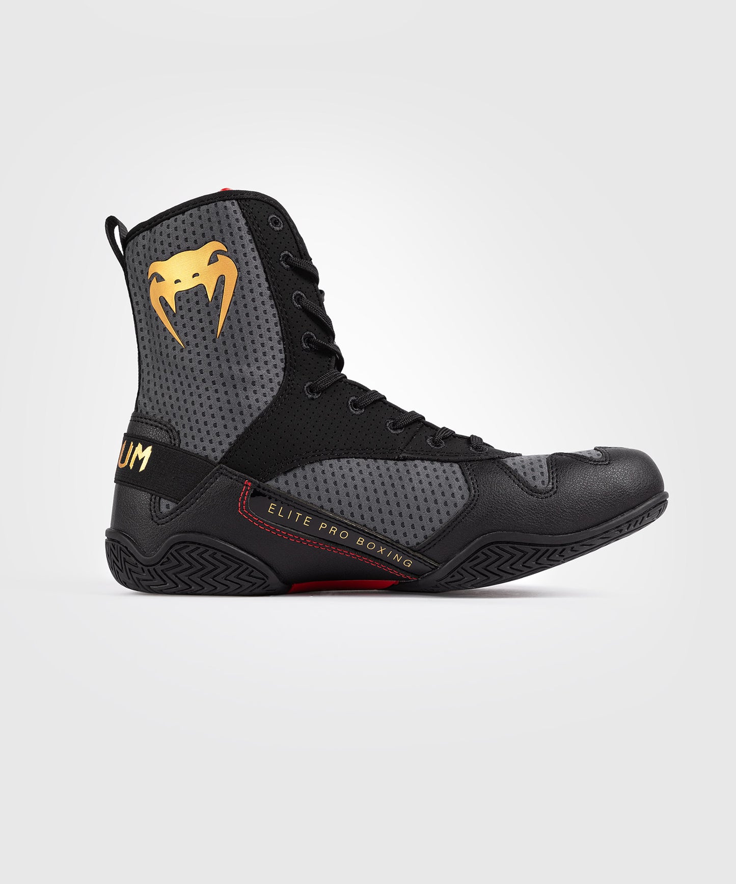 Venum Elite Boxing Shoes - Storm Grey / Gold