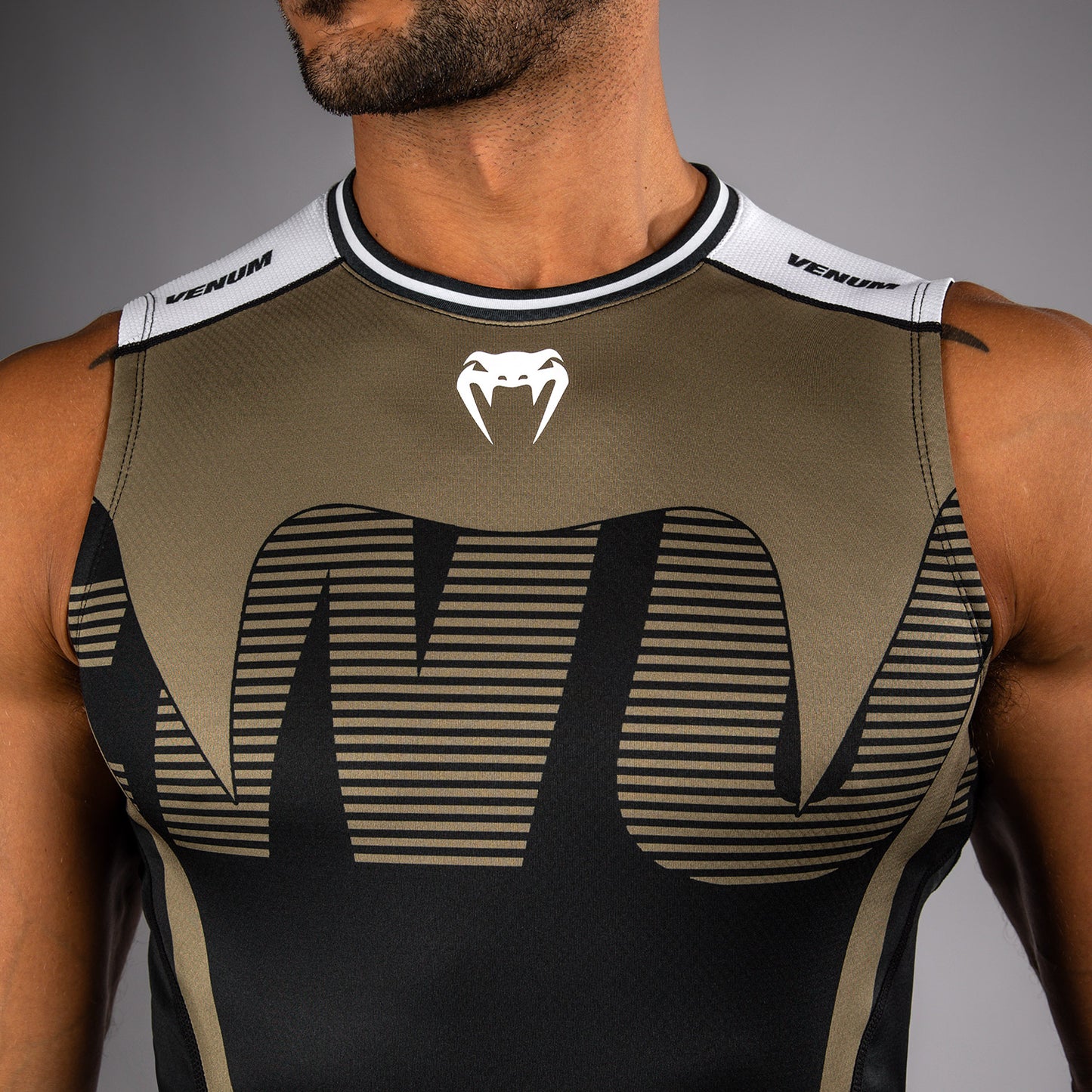 Venum Adrenaline Sleeveless Rashguards - Black/Sand