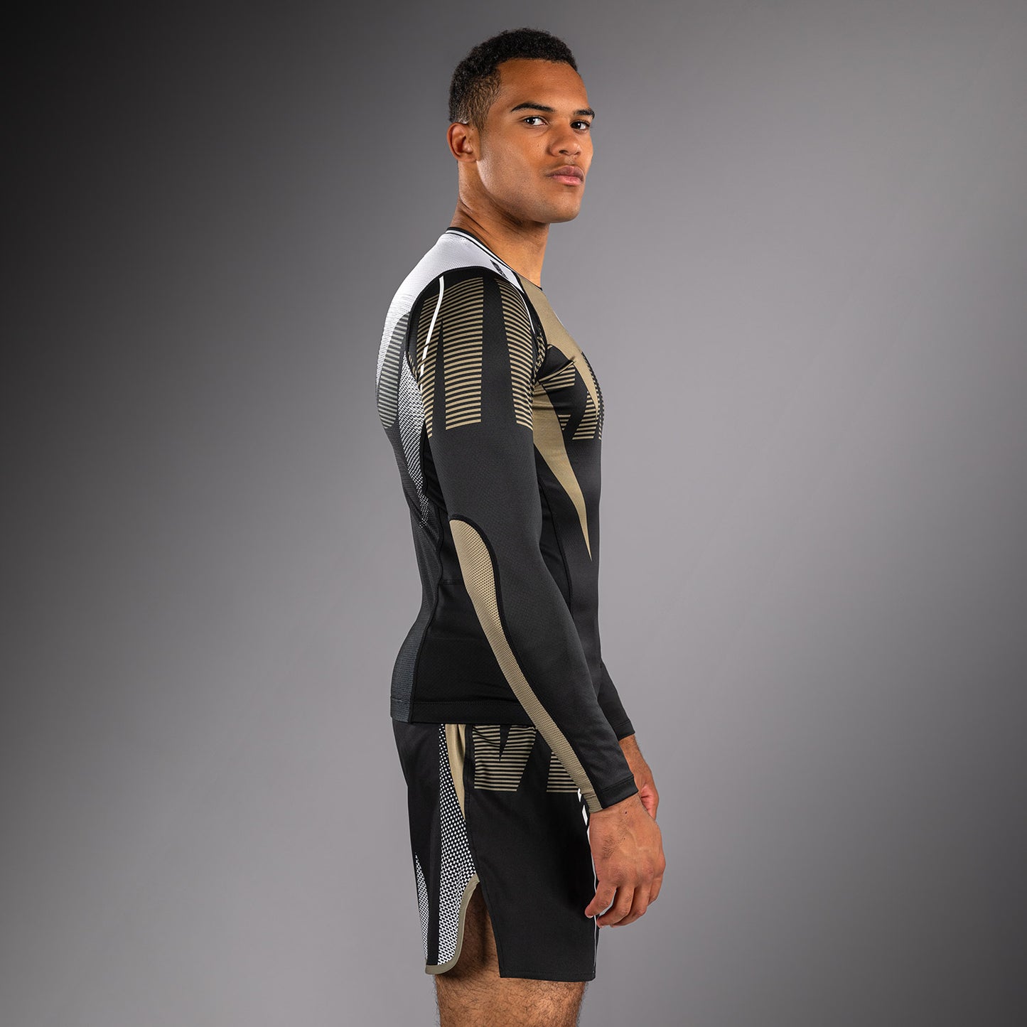 Venum Adrenaline Long Sleeve Rashguard - Black/Sand