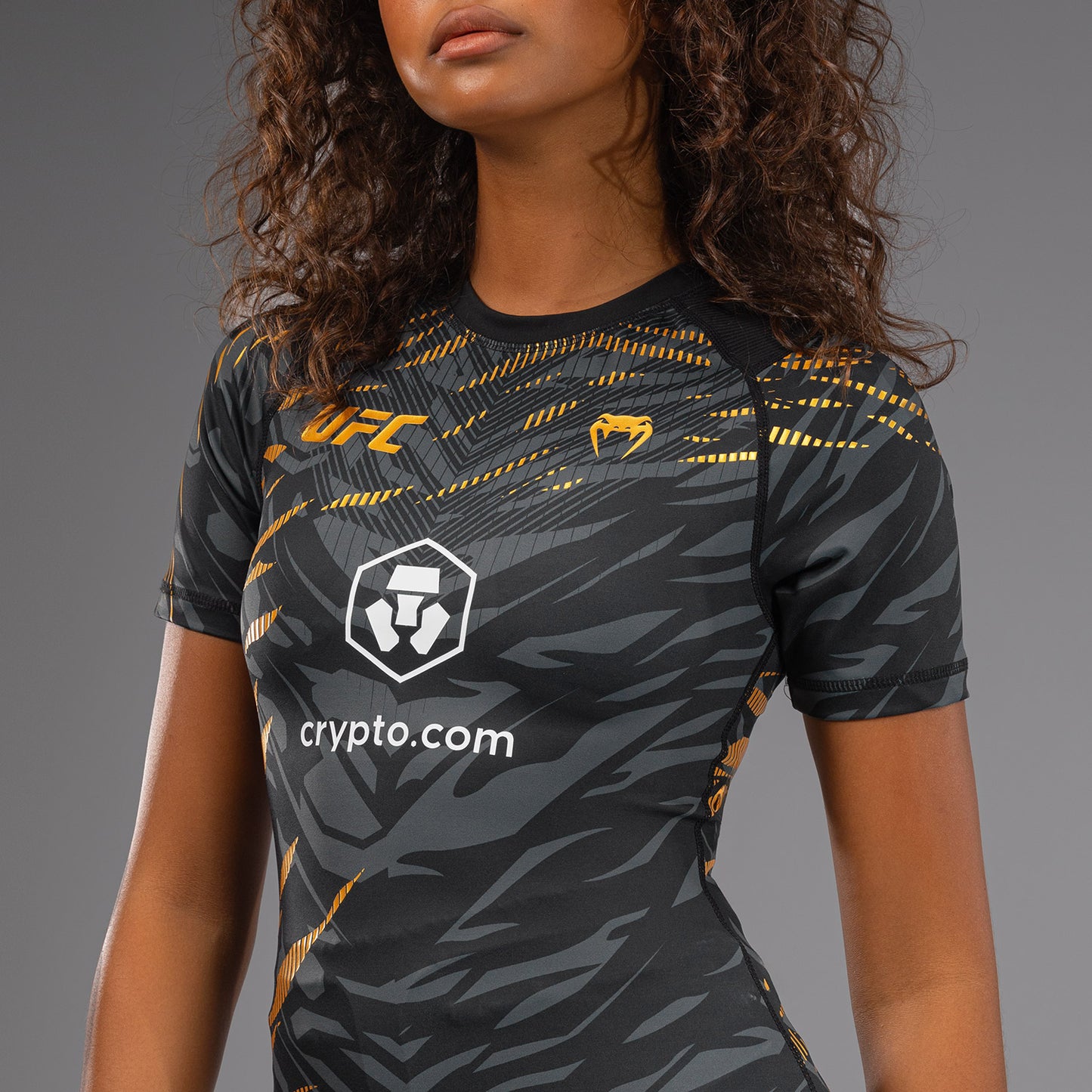 UFC Fusion by Venum Authentic Fight Night Women’s Performance Short Sleeve Rashguard - Champion