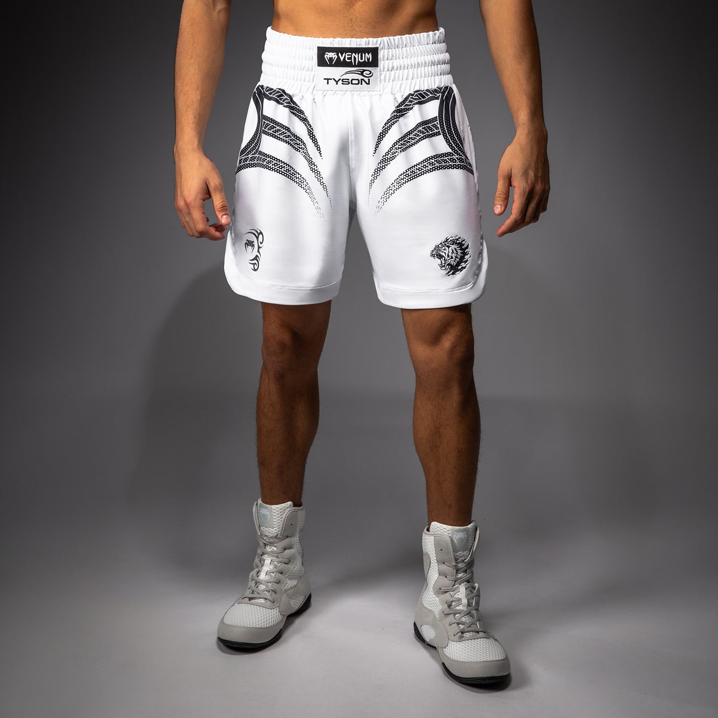 Venum x Mike Tyson Tiger Boxing Shorts - Optical White/Deep Black