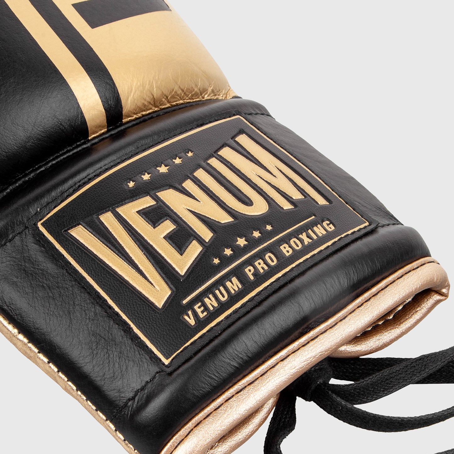 Venum Shield Pro Boxing Gloves with Laces - Black/Gold