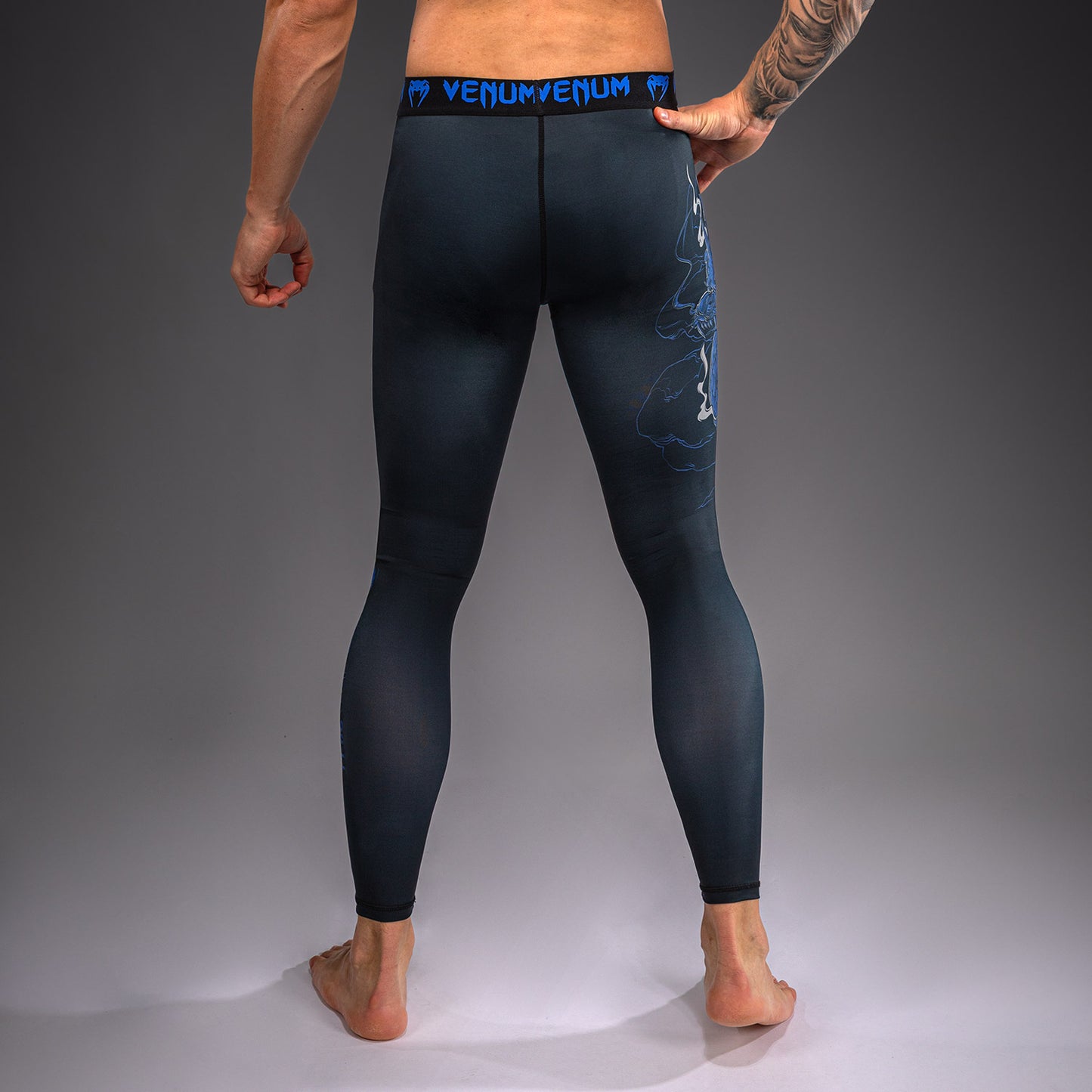 Venum Thunder Dragon Spats - Black/Royal Blue
