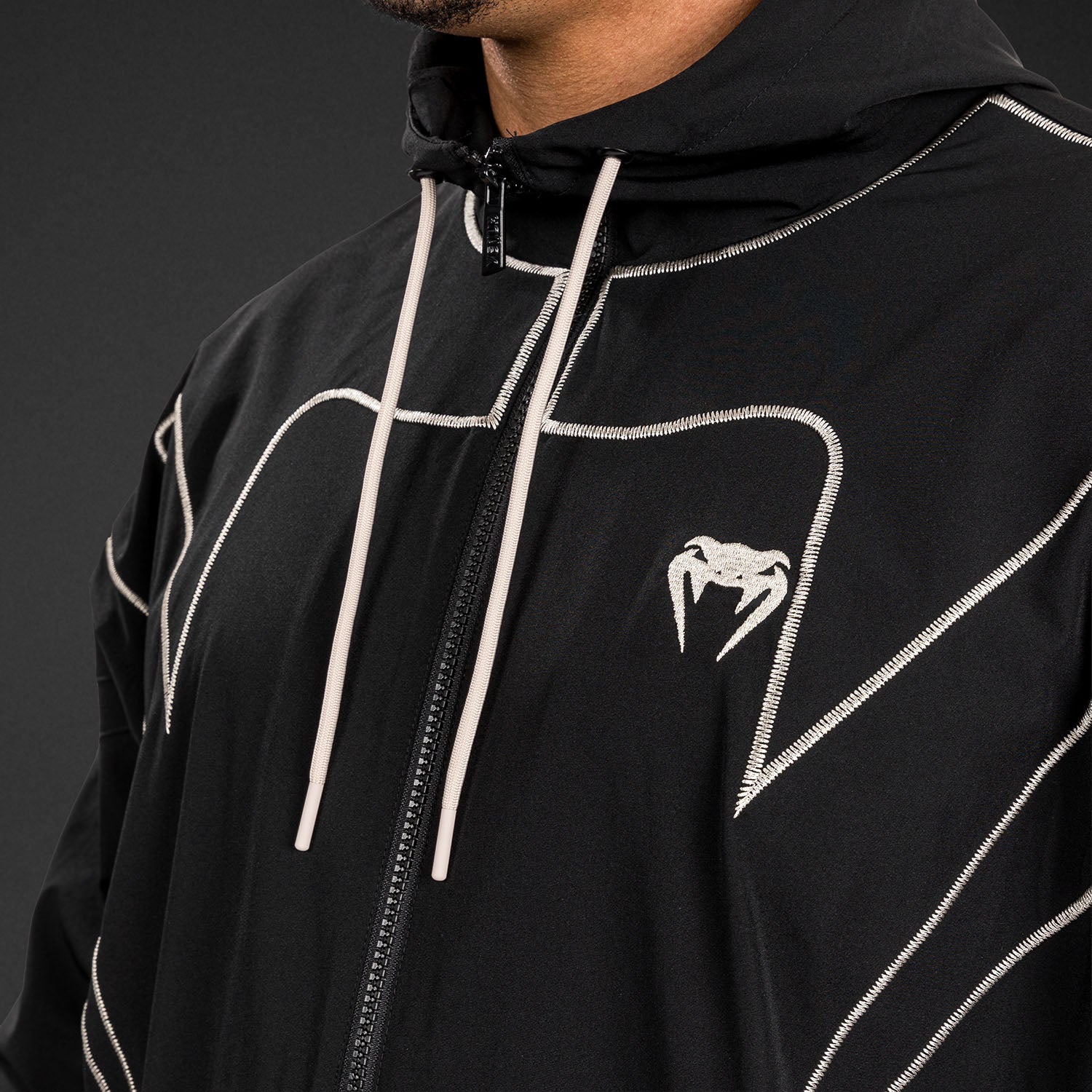 Venum Attack 90 Tracksuit Jacket - Black/White - Venum Asia