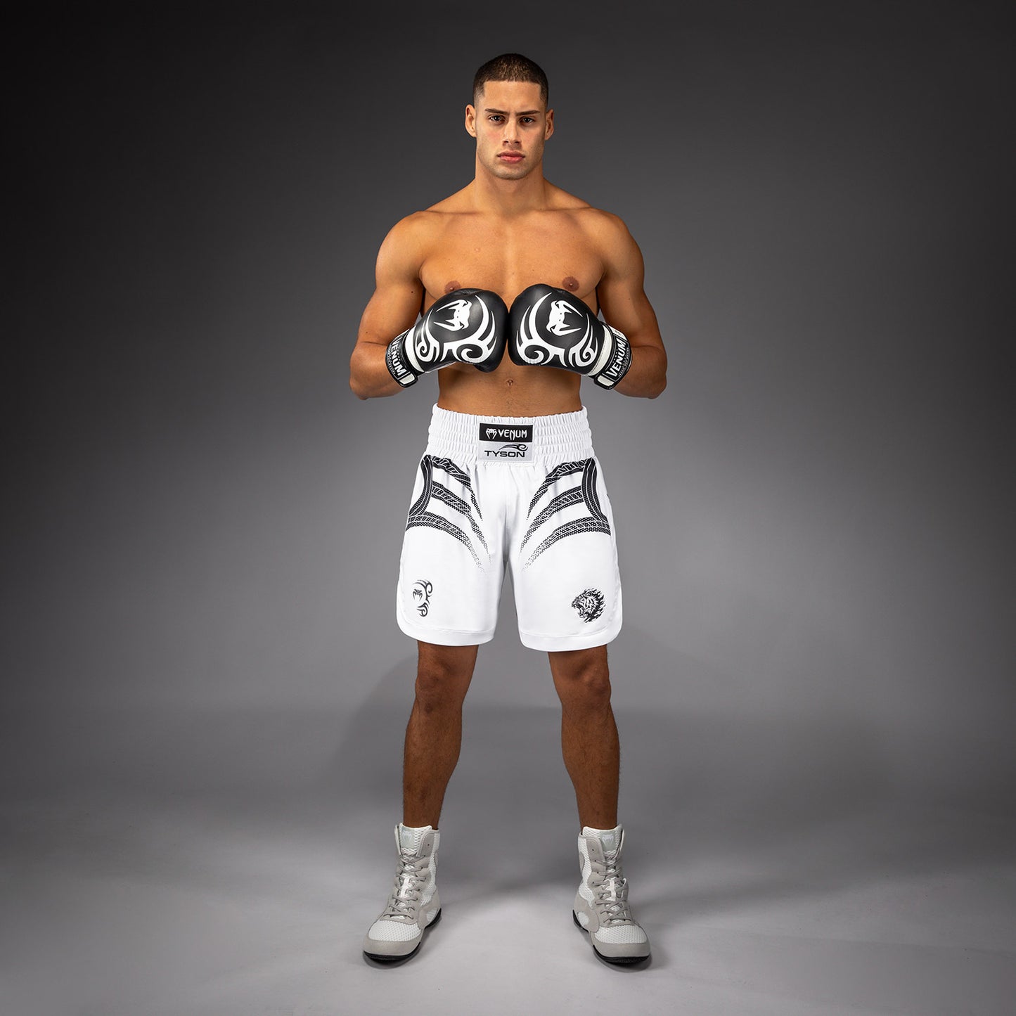 Venum x Mike Tyson Tiger Boxing Shorts - Optical White/Deep Black