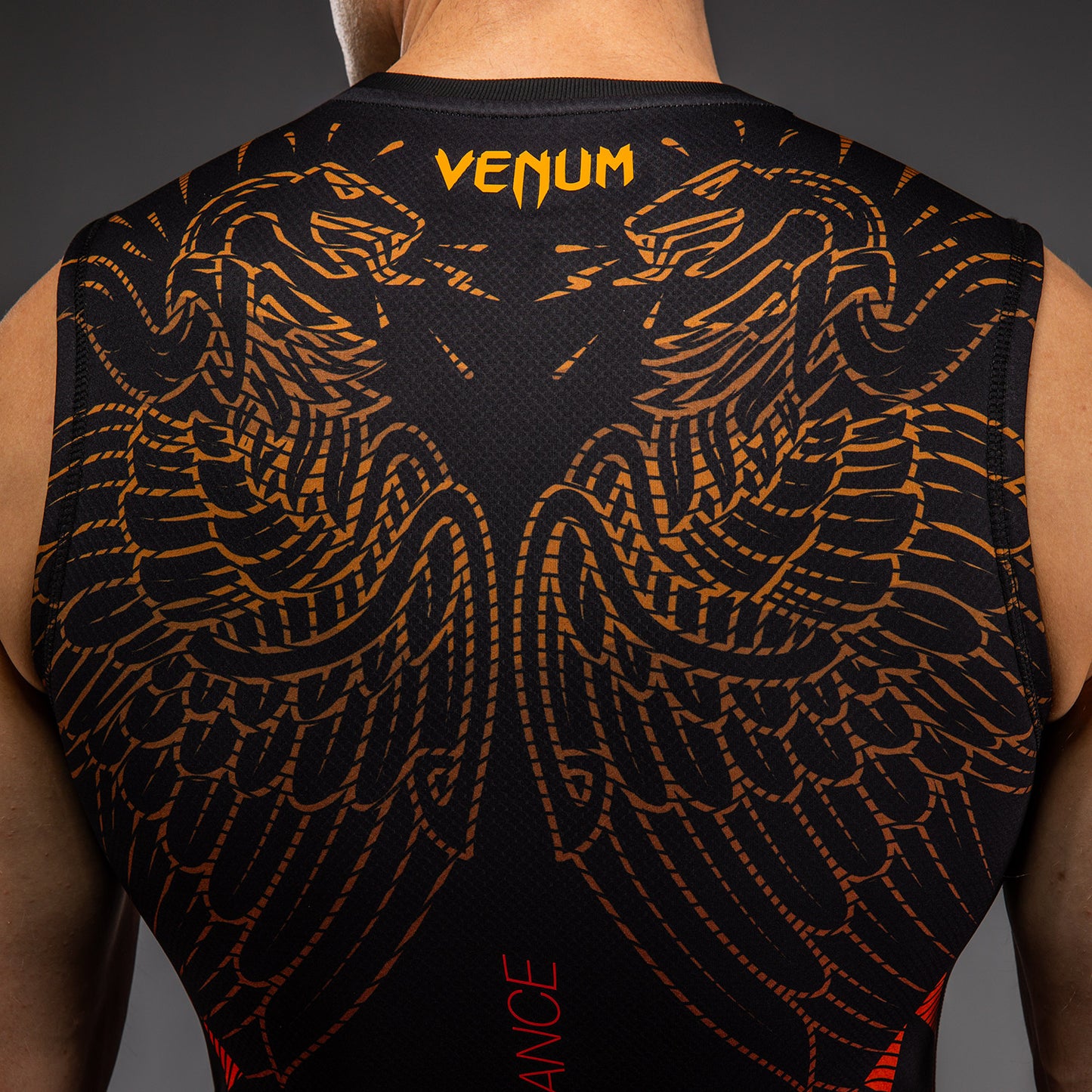 Venum Quetzal Fury Sleeveless Rashguard - Black/Fury Red/ Tangerine