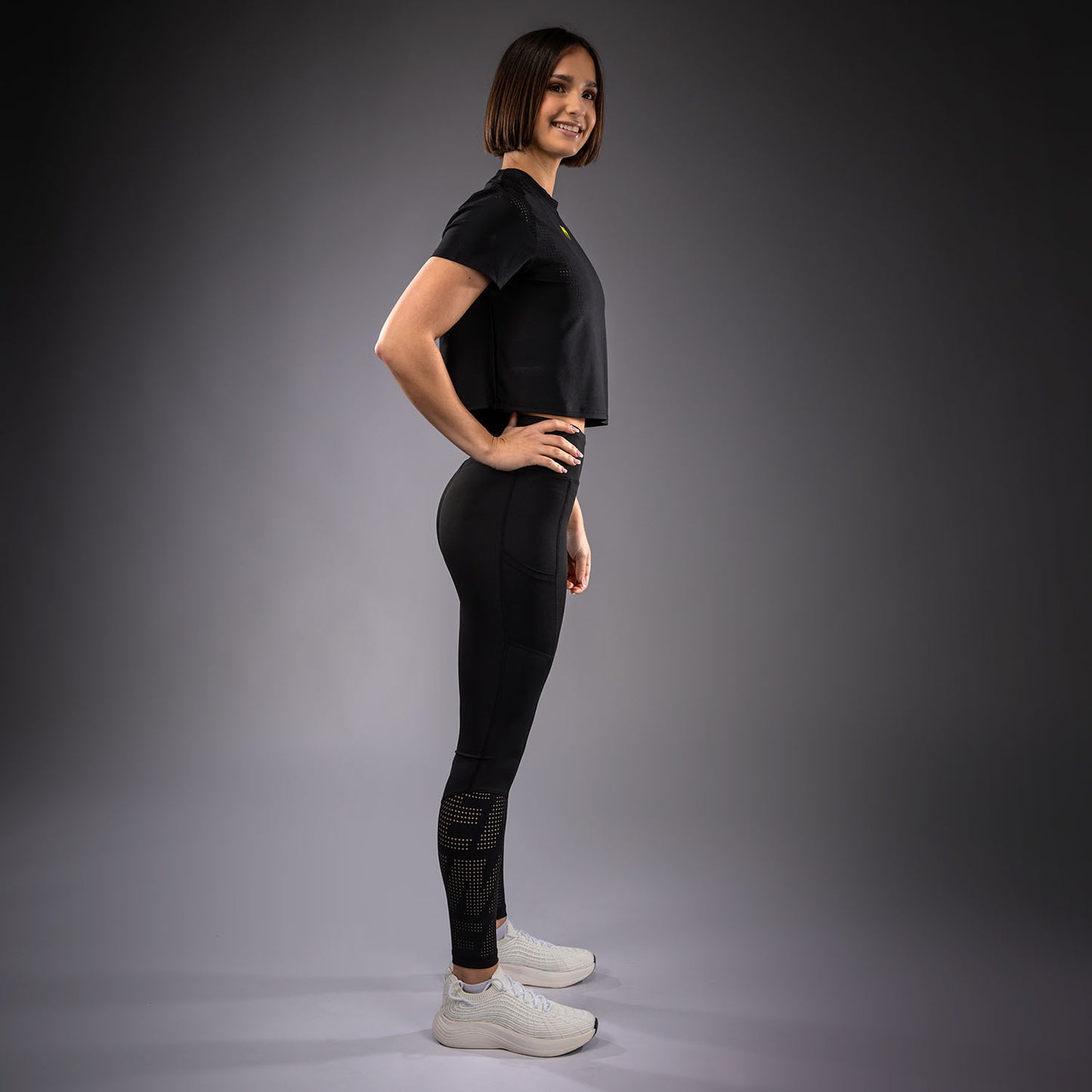 Venum Lazer Women's Dry Tech T-Shirt - Black/Yellow