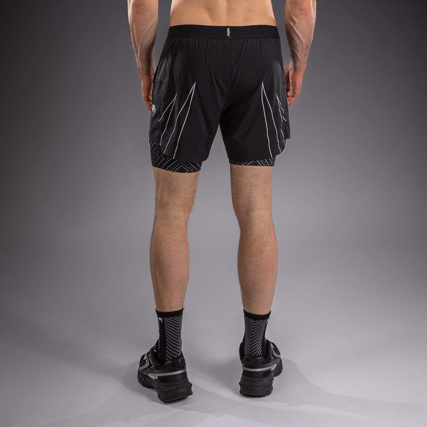 Venum Midnight Fury Training Shorts - Black/Grey/Silver