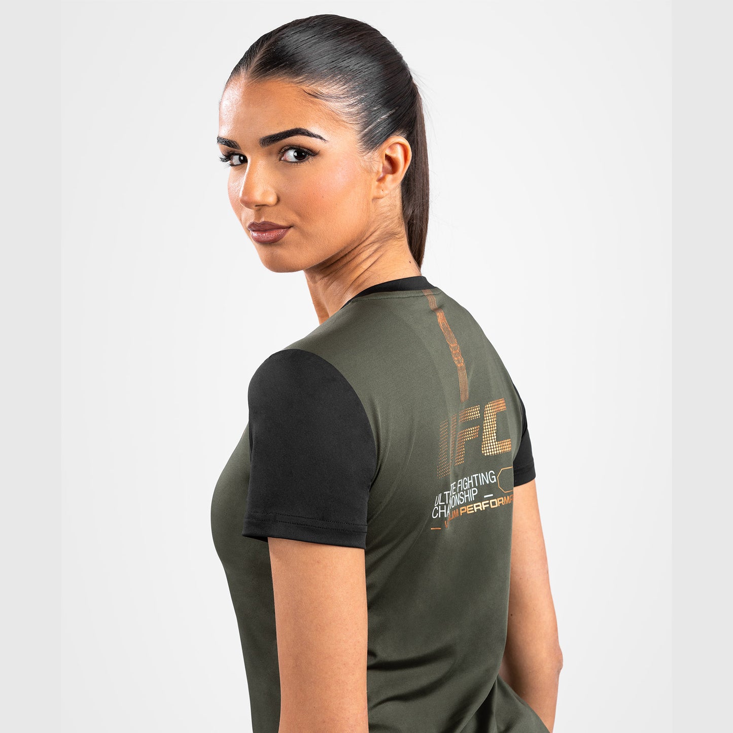 UFC Adrenaline by Venum Fight Week  Women’s Dry-Tech T-shirt - Khaki/Bronze