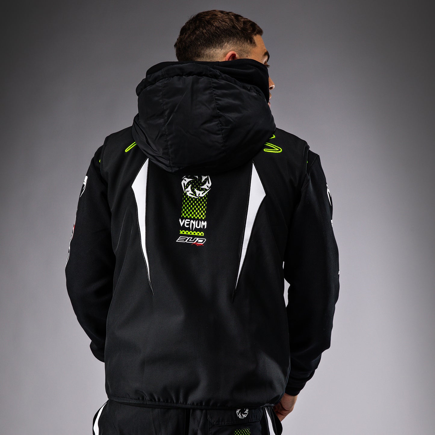 Venum x Bud Racing Down Jacket - Black/White/Lime Green