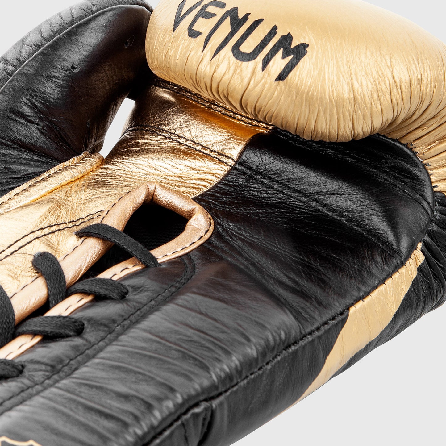Venum Hammer Pro Boxing Gloves with Laces - Black/Gold