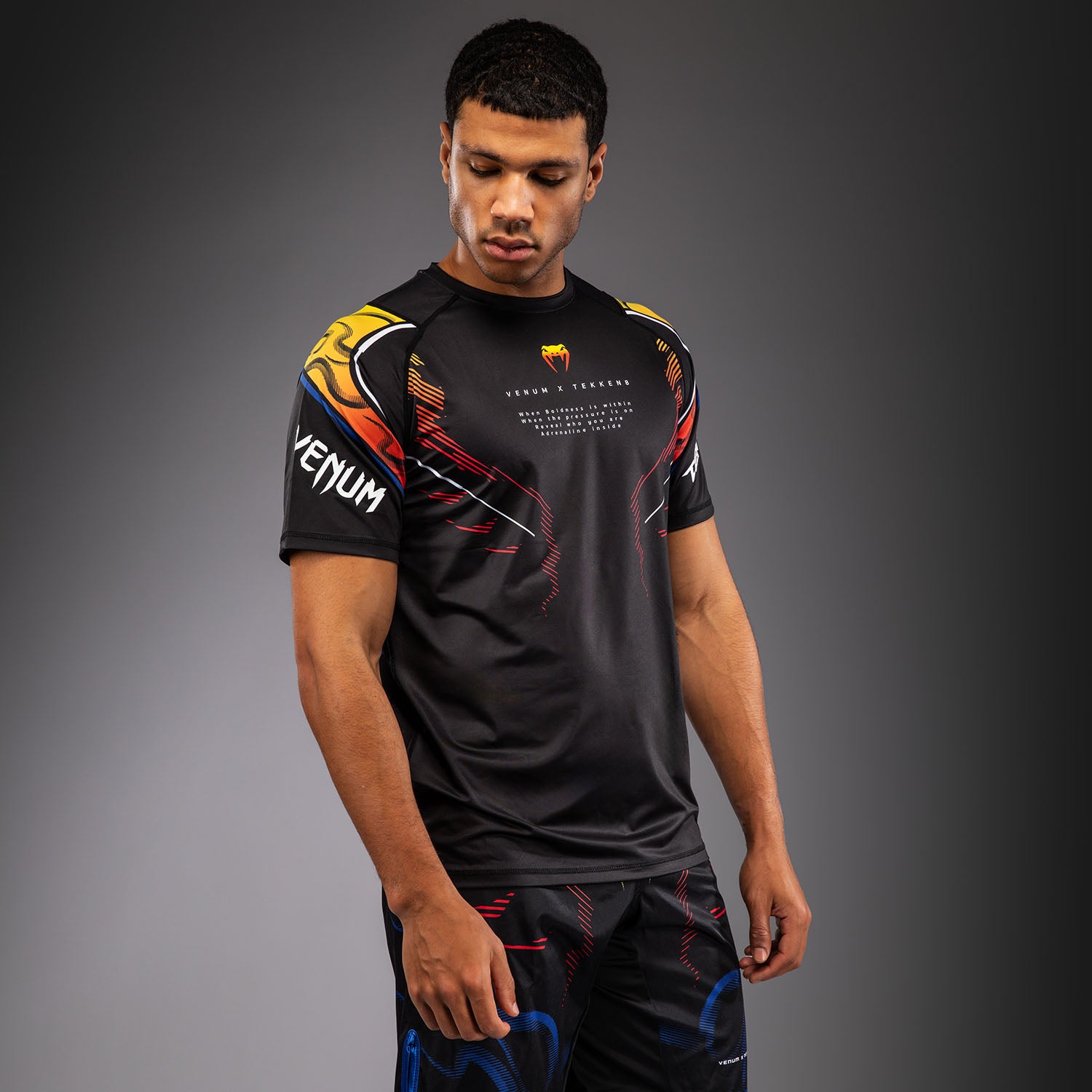 Venum x TEKKEN 8 Dry-Tech T-Shirt Yoshimitsu - Black/Orange