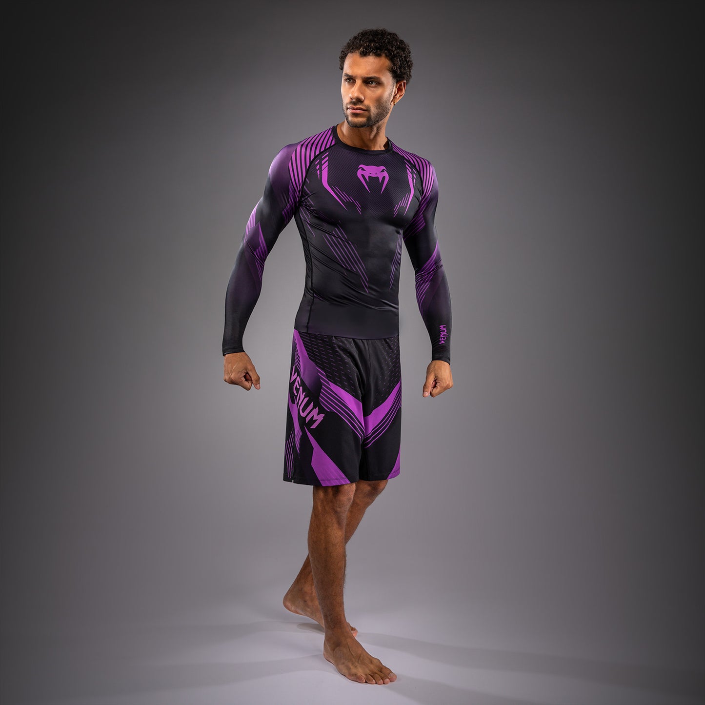 Venum No-Gi 6.0 Long Sleeve Rashguard - Black/Purple