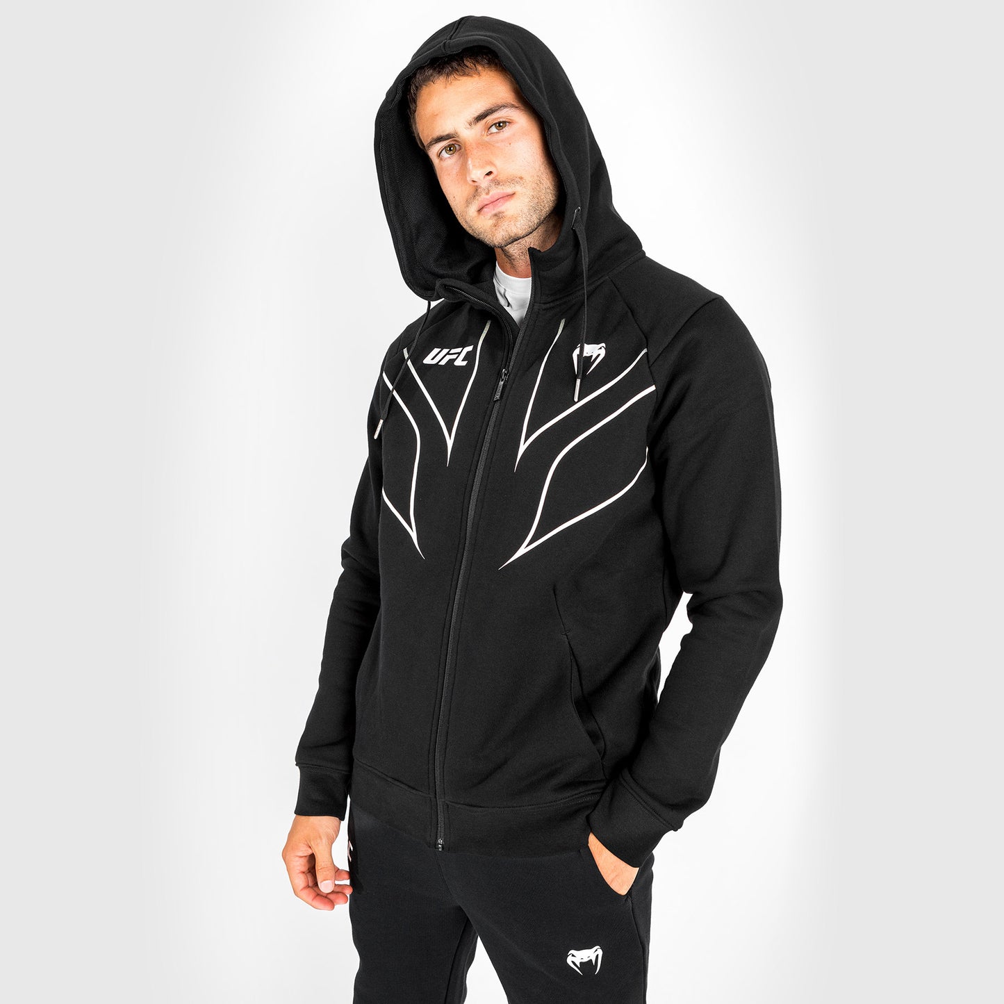 UFC Venum Fight Night 2.0 Replica Men's Full Zip Hoodie - Black