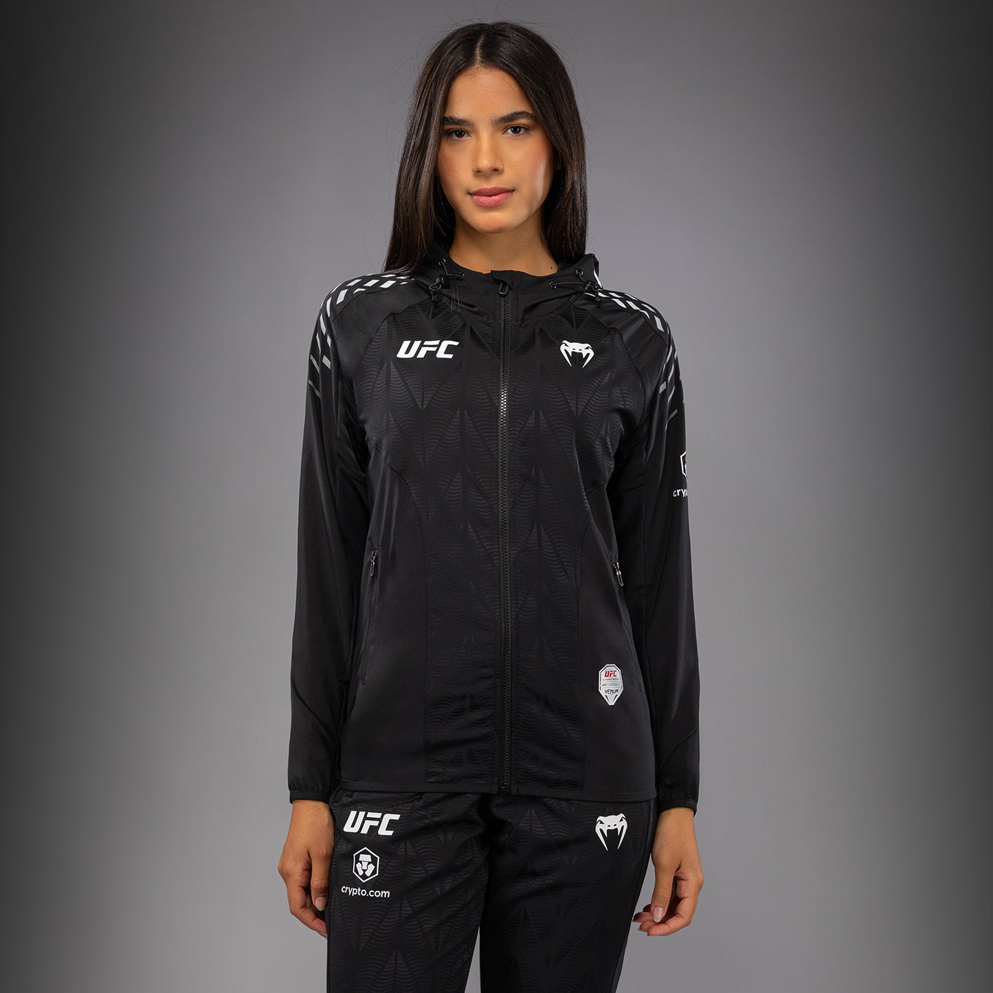 Women's UFC Zenith by Venum Black Authentic Fight Night Walkout Hoodie