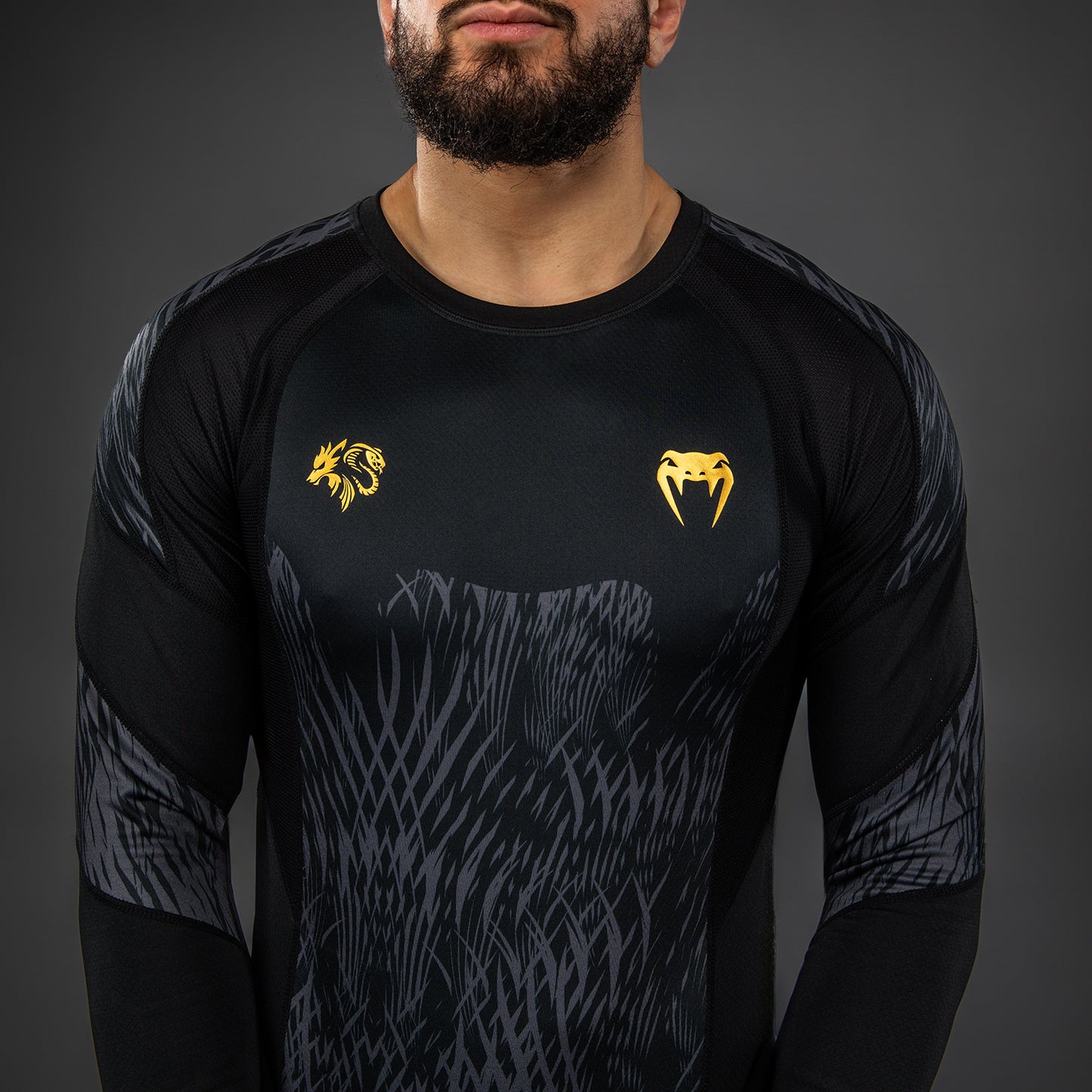 Venum x Chimaev Rashguards - Black/Grey
