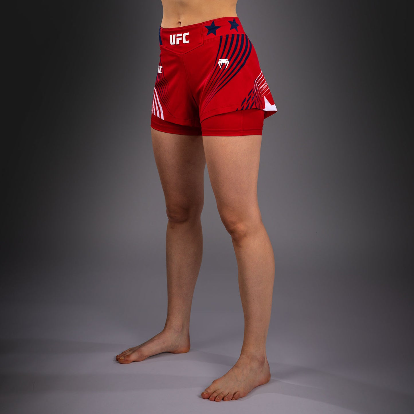 Women's Official UFC Freedom 250 by Venum Red Authentic Fight Night Fight Short