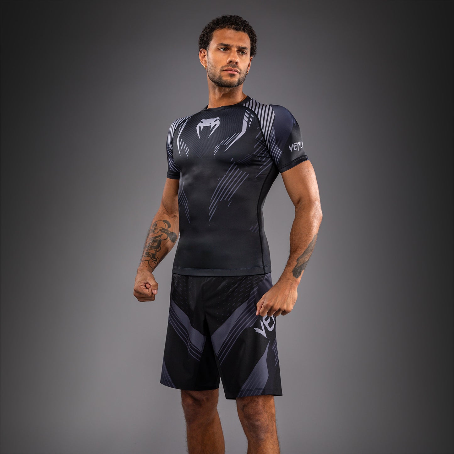 Venum No-Gi 6.0 Short Sleeve Rashguard - Black/Grey