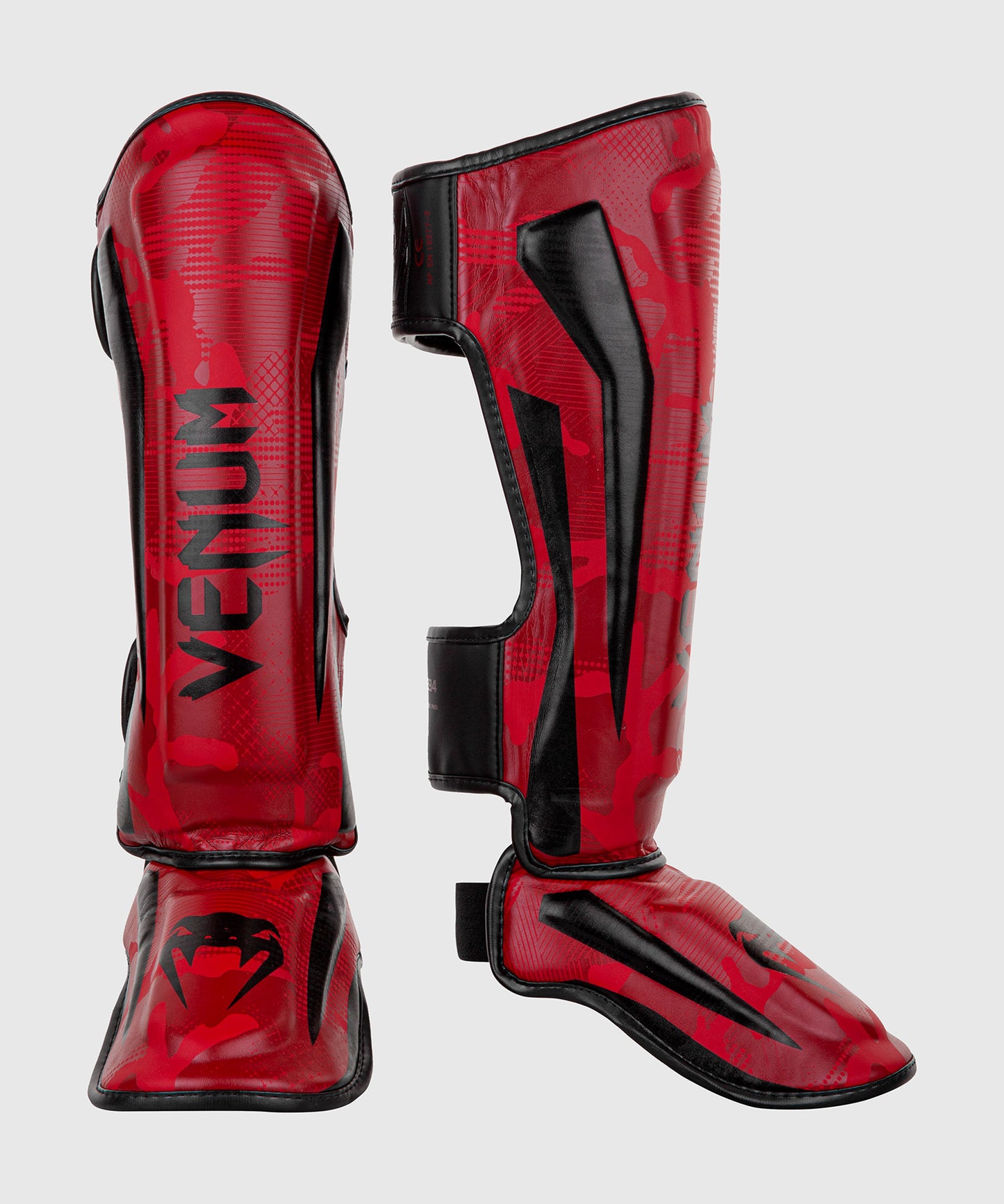 Venum Elite Shin Guard - Red Camo
