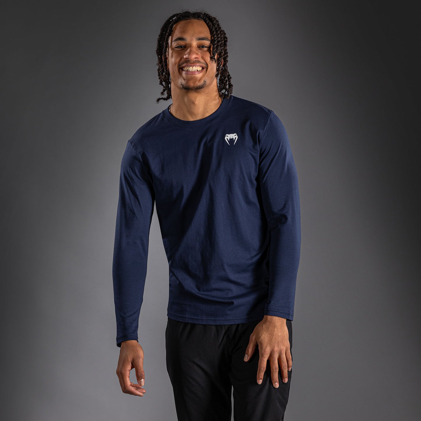 Venum Lineup Long Sleeve T-Shirt Navy - Blue/White
