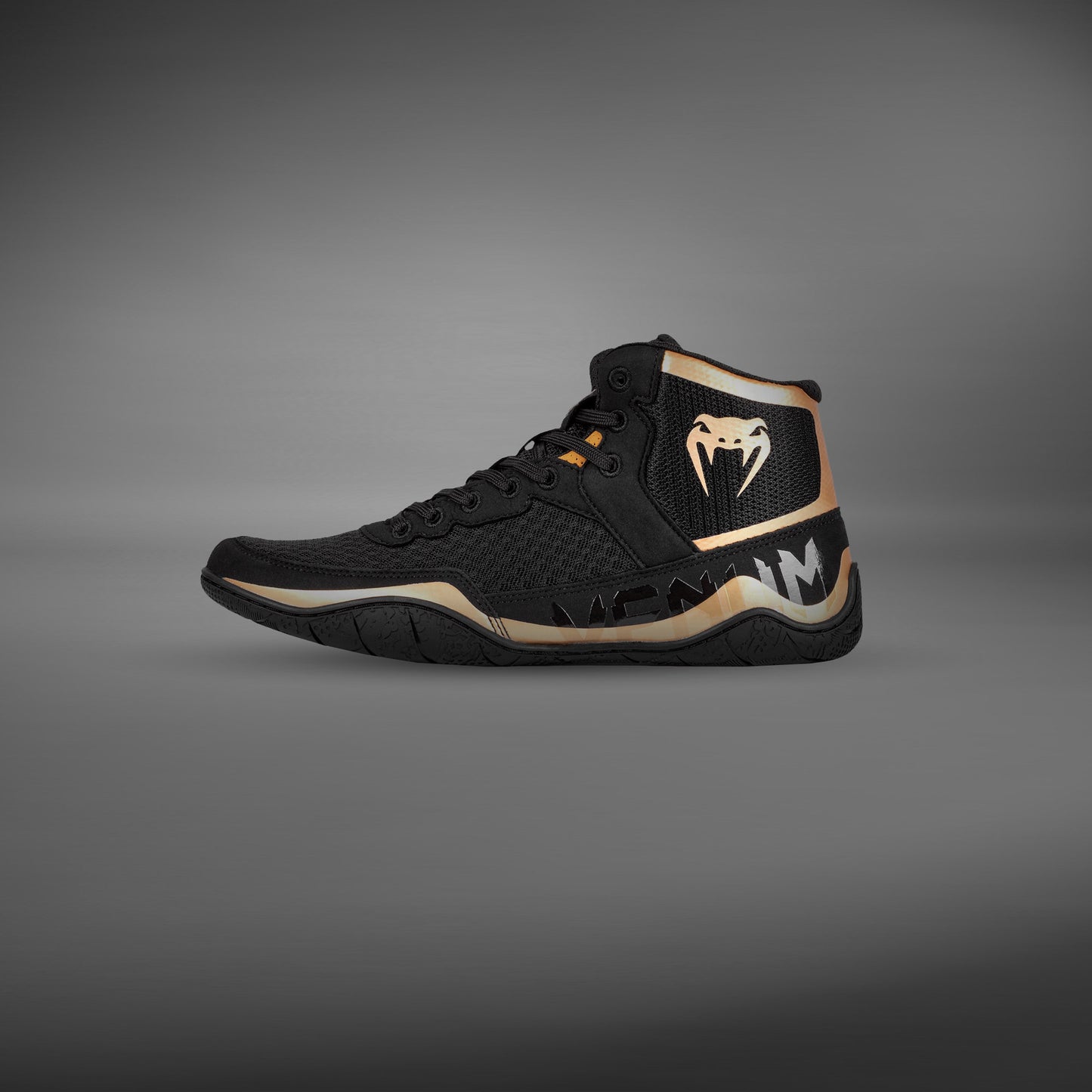 Venum Elite Wrestling Shoes - Black/Bronze