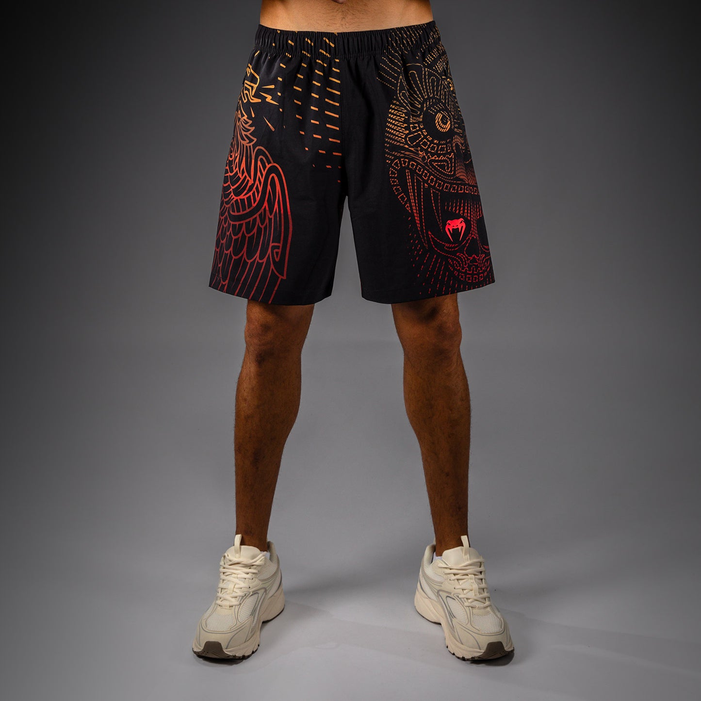 Venum Quetzal Fury Training Shorts - Black/Fury Red/ Tangerine