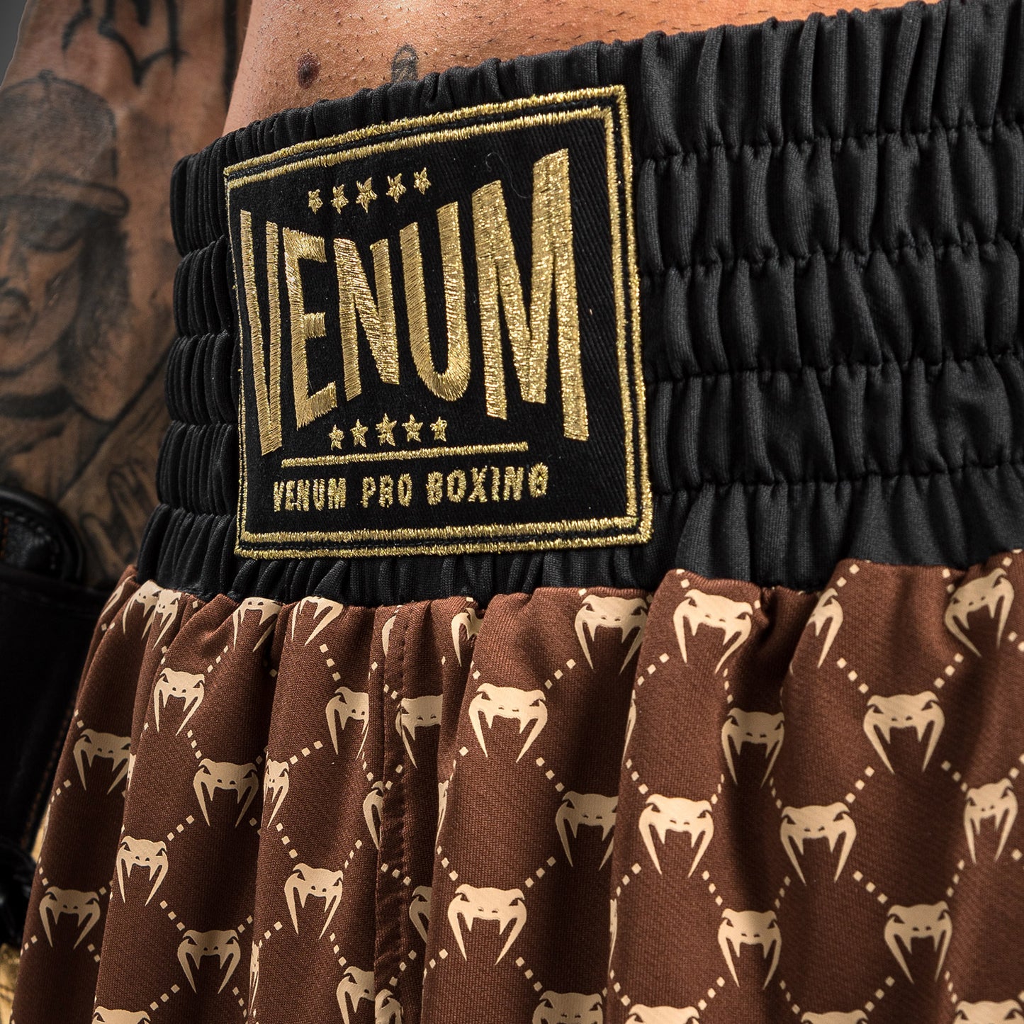 Venum Monogram Boxing Short - Black/Brown