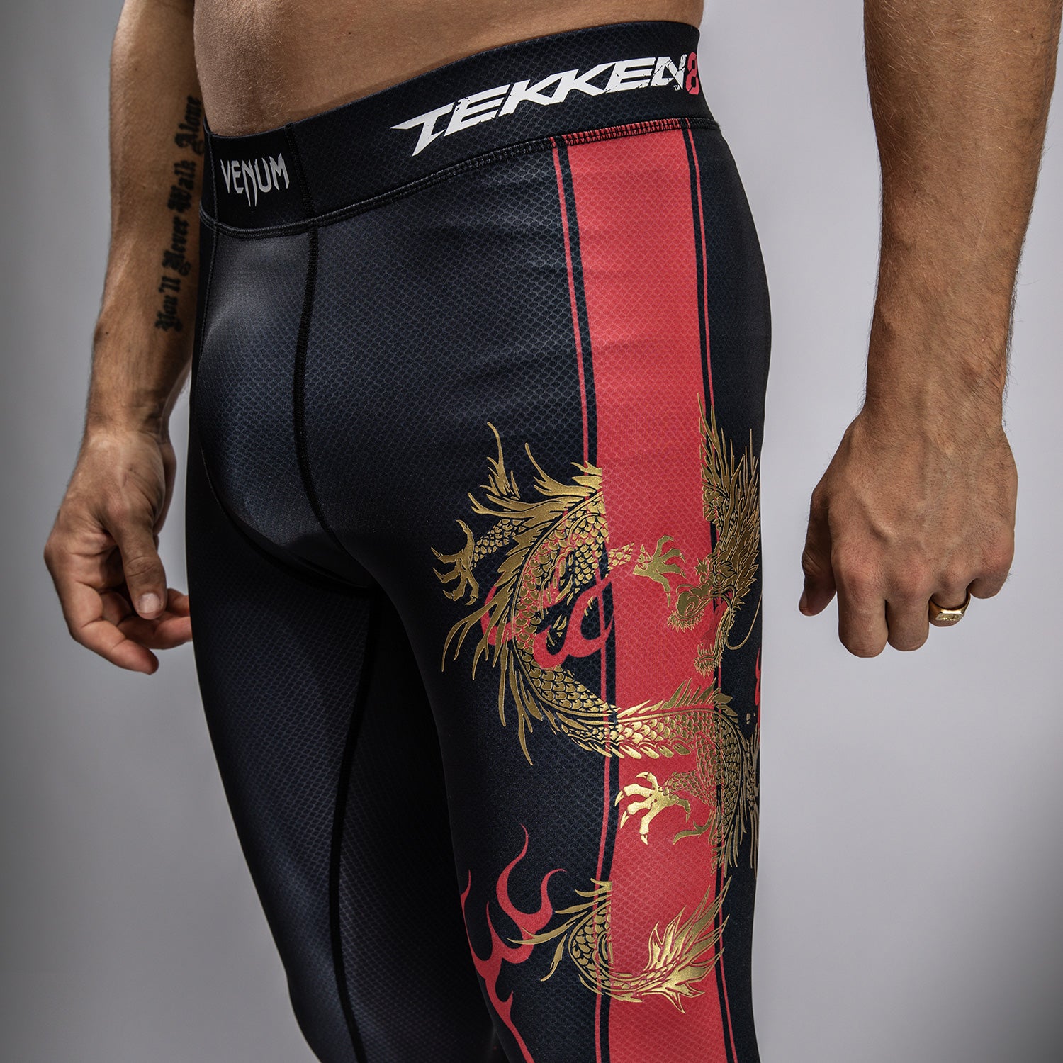 Venum x TEKKEN 8 - Marshall Law Spats - Black/Red/Gold - Venum Asia