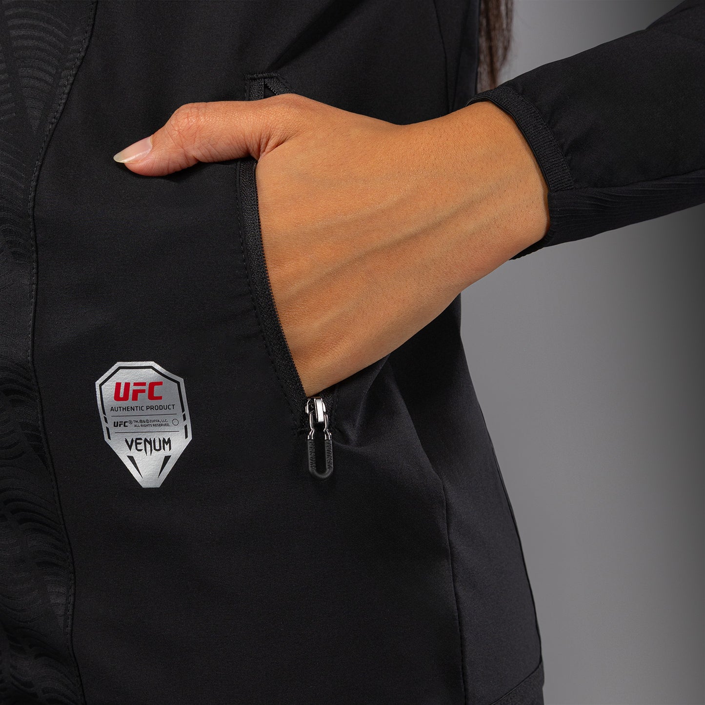 Women's UFC Zenith by Venum Black Authentic Fight Night Walkout Hoodie