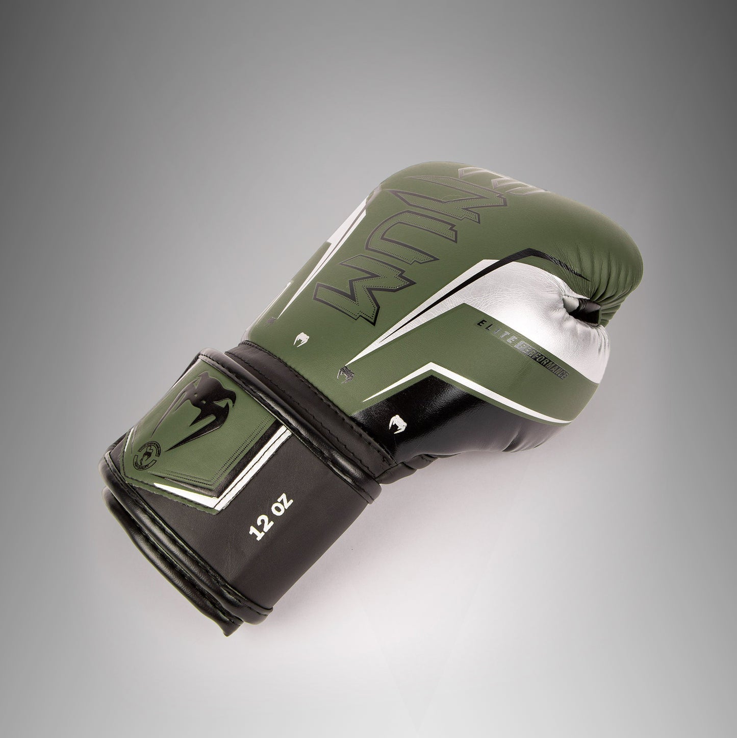 Venum Elite Evo Boxing Gloves - Khaki/Silver