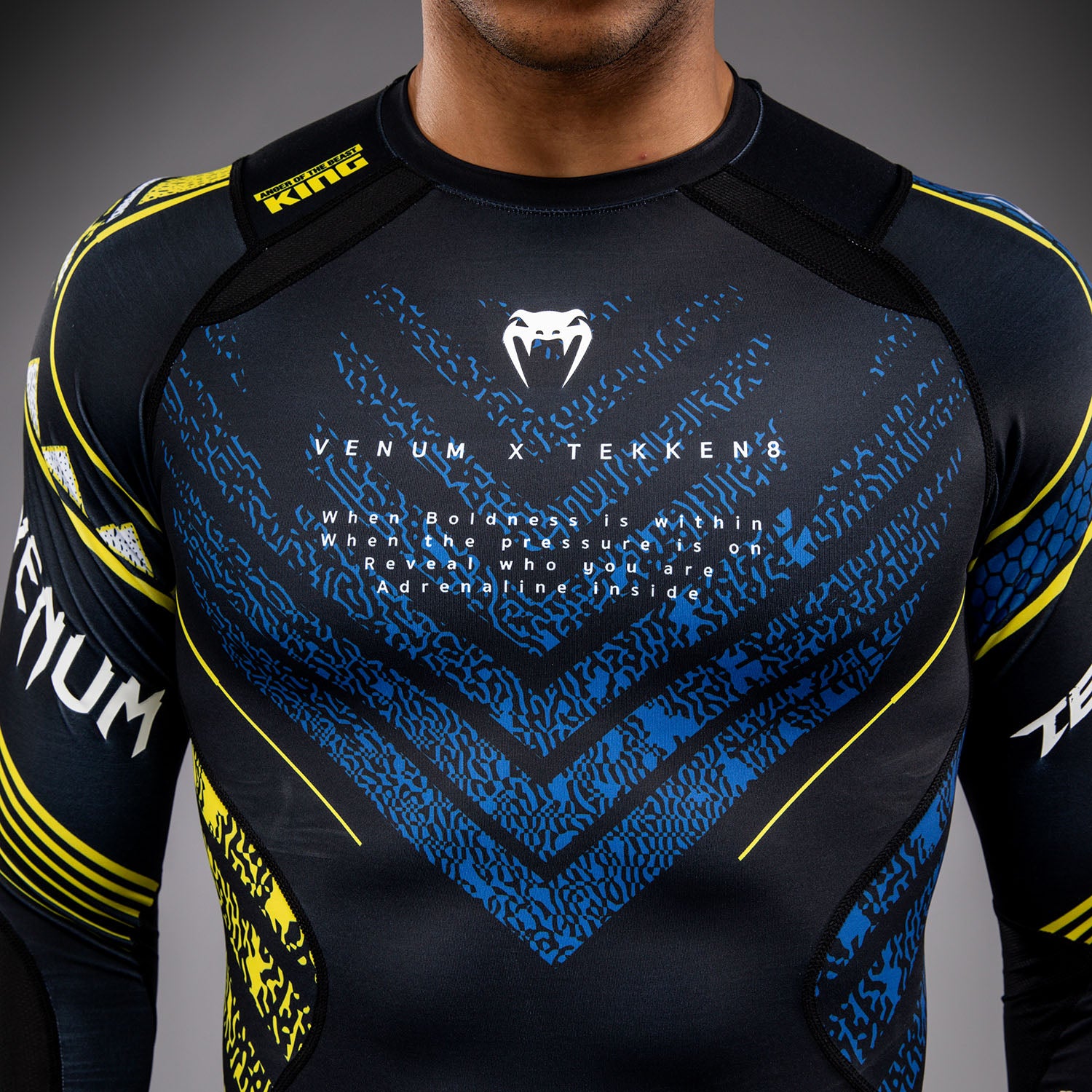 Venum x TEKKEN 8 Long Sleeve Rashguard - King - Black/Yellow