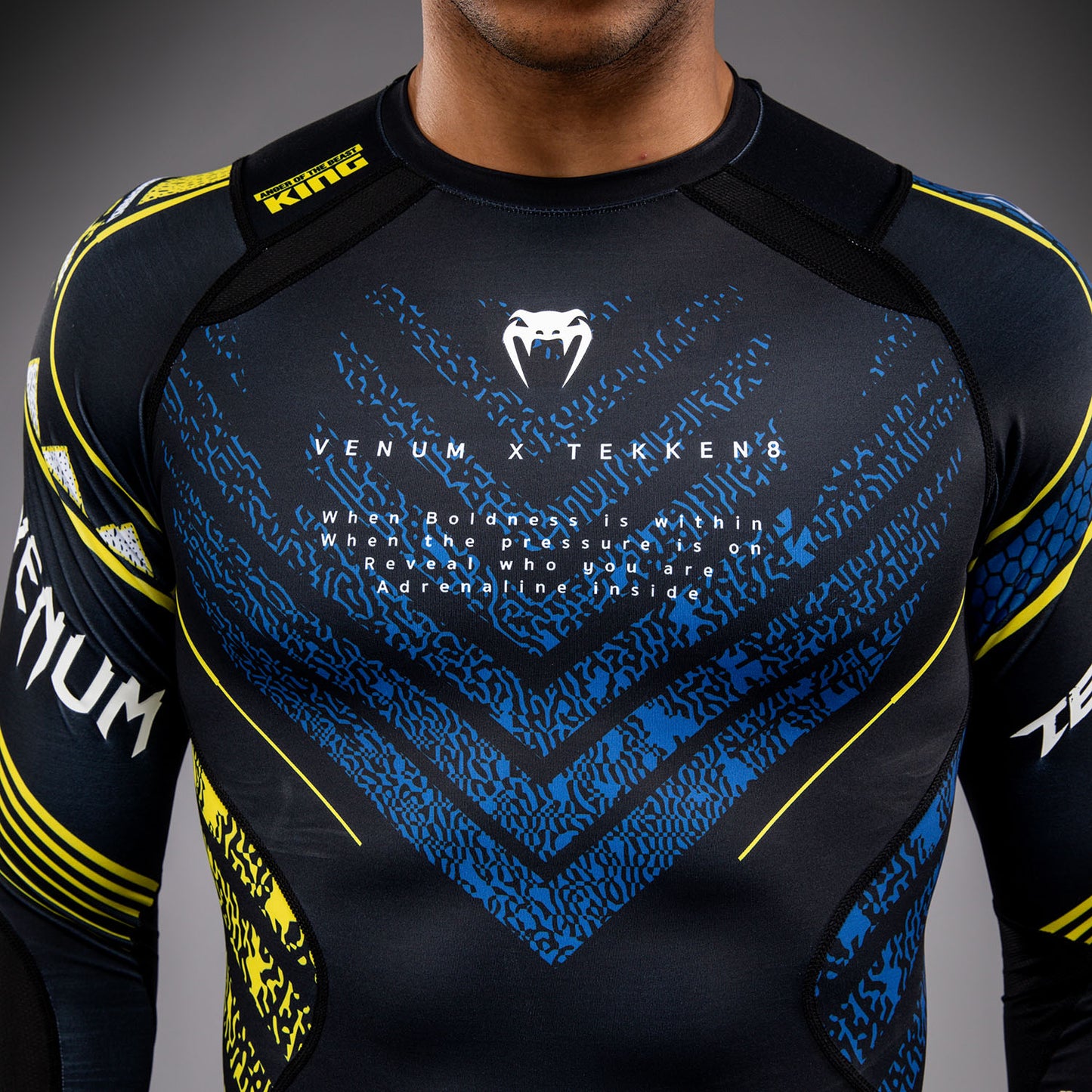 Venum x TEKKEN 8 Long Sleeve Rashguard - King - Black/Yellow