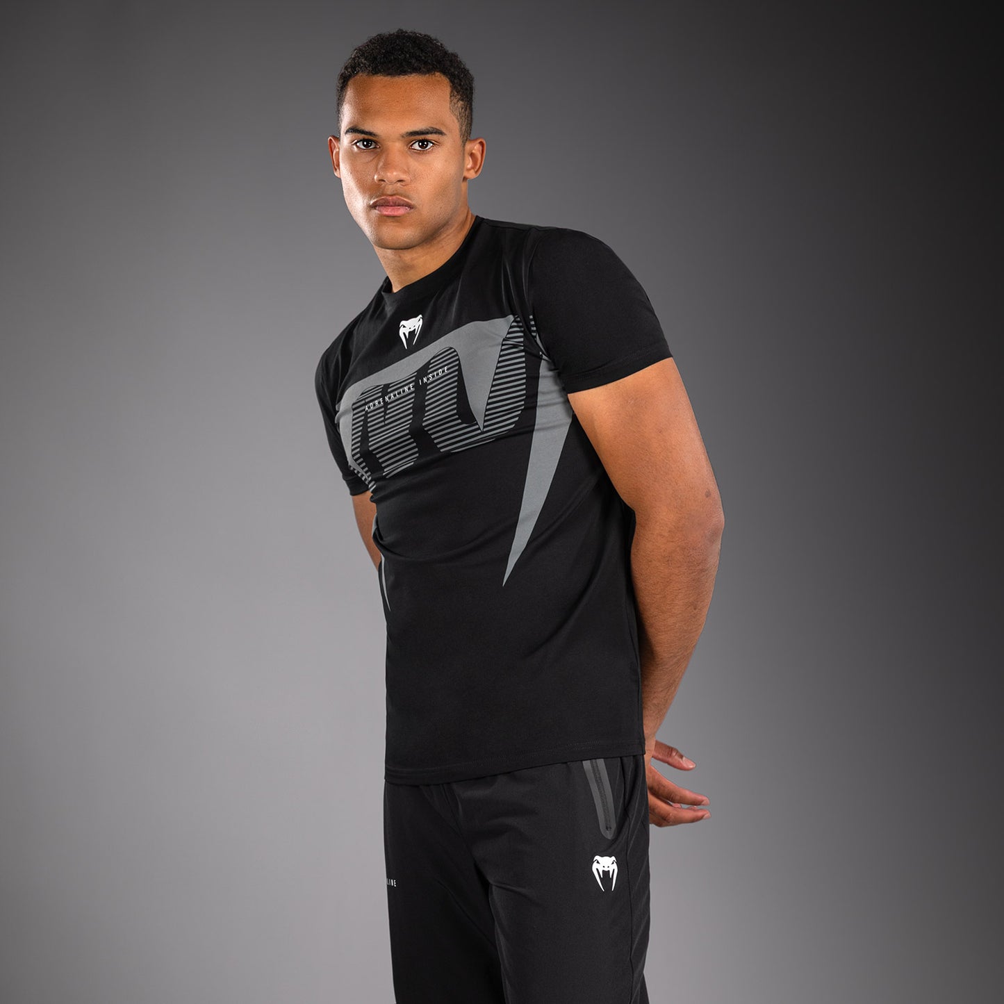 Venum Adrenaline T-Shirt - Black/Silver Grey