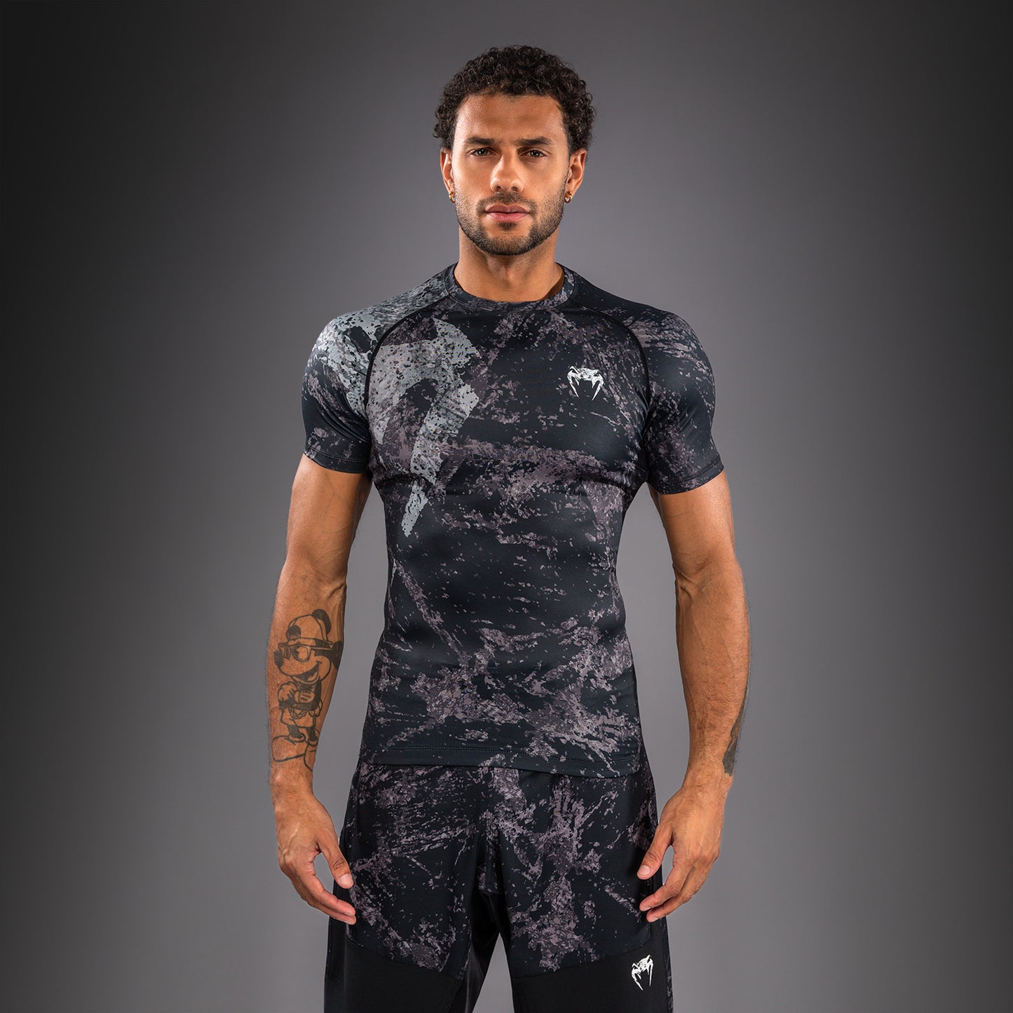 Venum Rage & Workout Short Sleeve Rashguard - Black/Grey