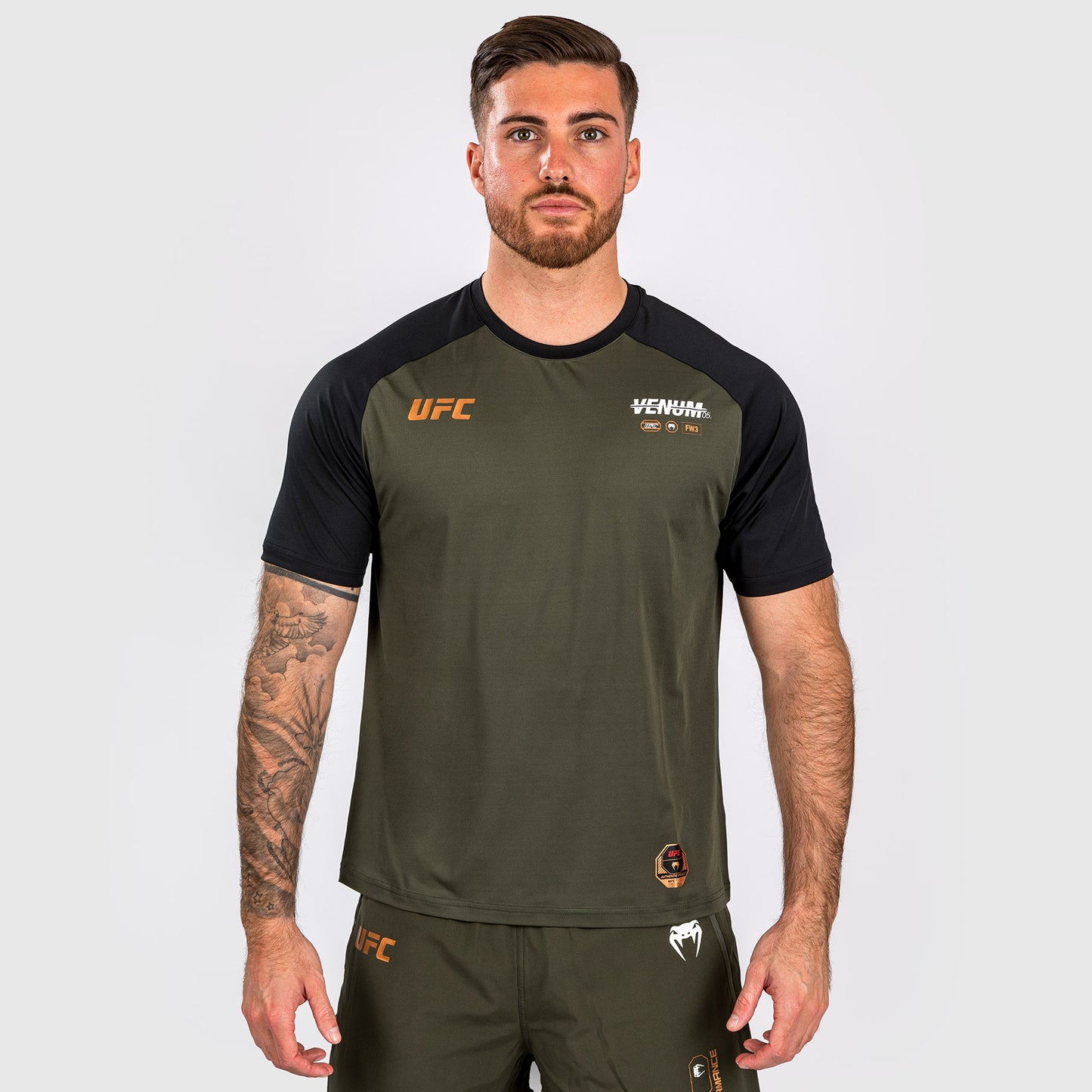 UFC Adrenaline by Venum Fight Week Men’s Dry-tech T-shirt - Khaki/Bronze