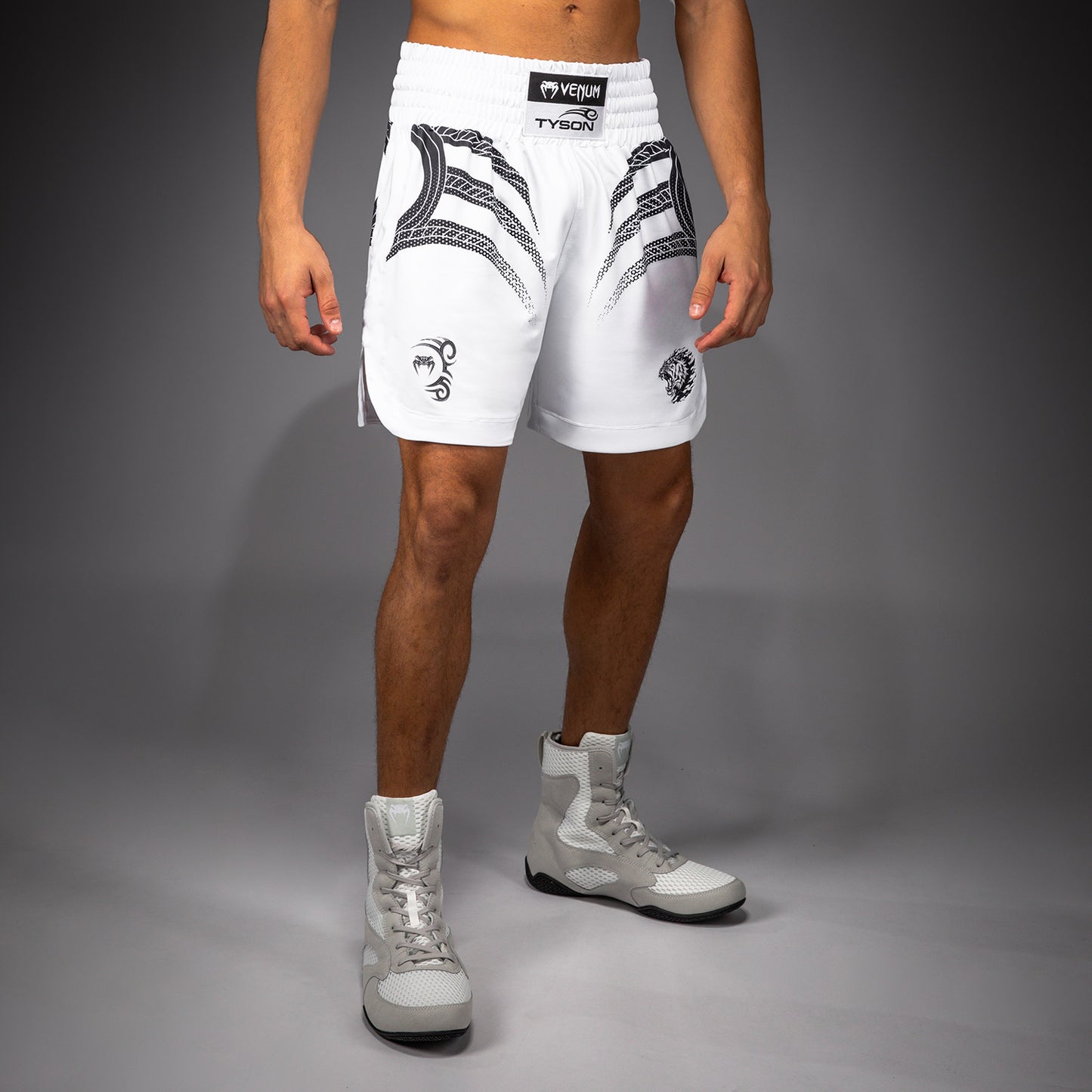 Venum x Mike Tyson Tiger Boxing Shorts - Optical White/Deep Black