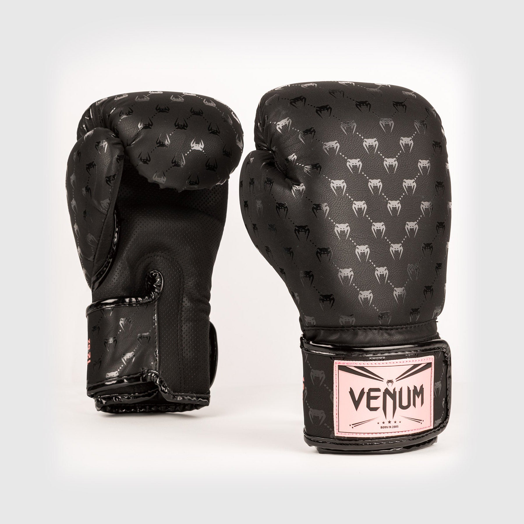 Venum Impact Monogram Boxing Gloves - Black/Pink Gold - Venum Asia