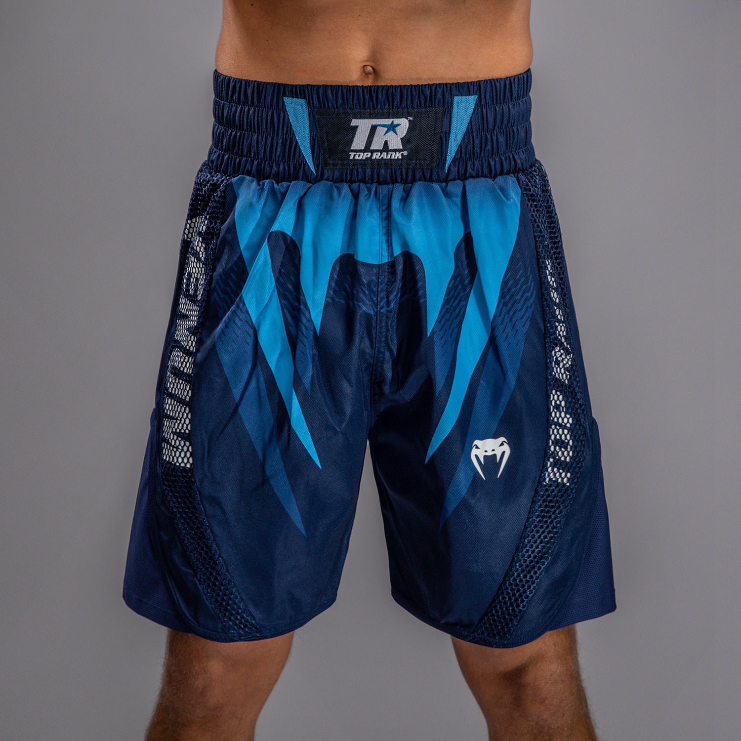Venum x Top Rank Original メンズ ボクシングショーツ Venum x Top Rank Original Men's Boxing Shorts - Navy Blue - Venum Asia