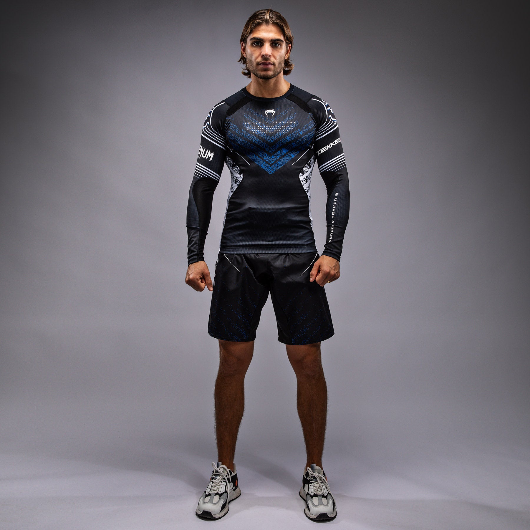 Venum x TEKKEN 8 - Jin Kazama Rashguard - Blue/Black/White - Venum