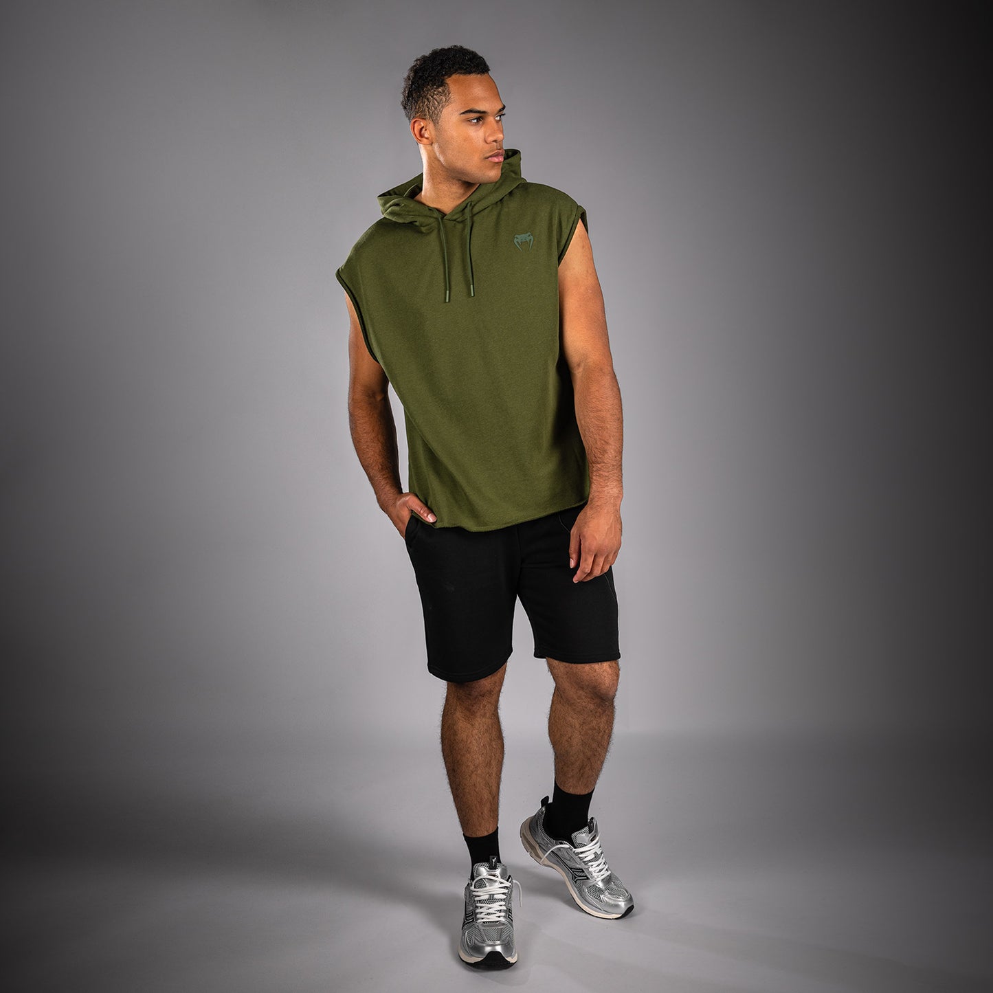 Venum Divide Sleeveless Hoodie - Military Green