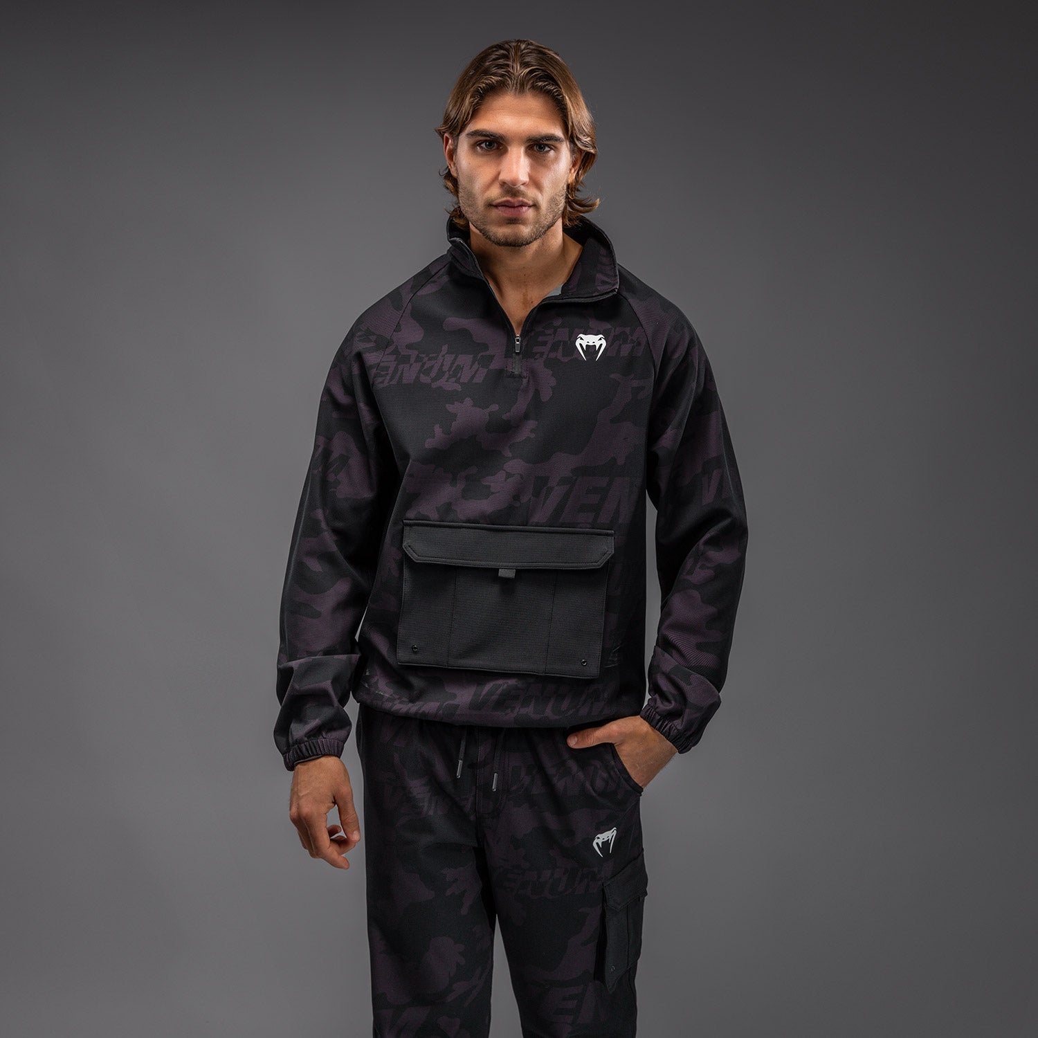 Venum Trooper Men's Half-Zip Jacket - Black/Purple - Venum Asia