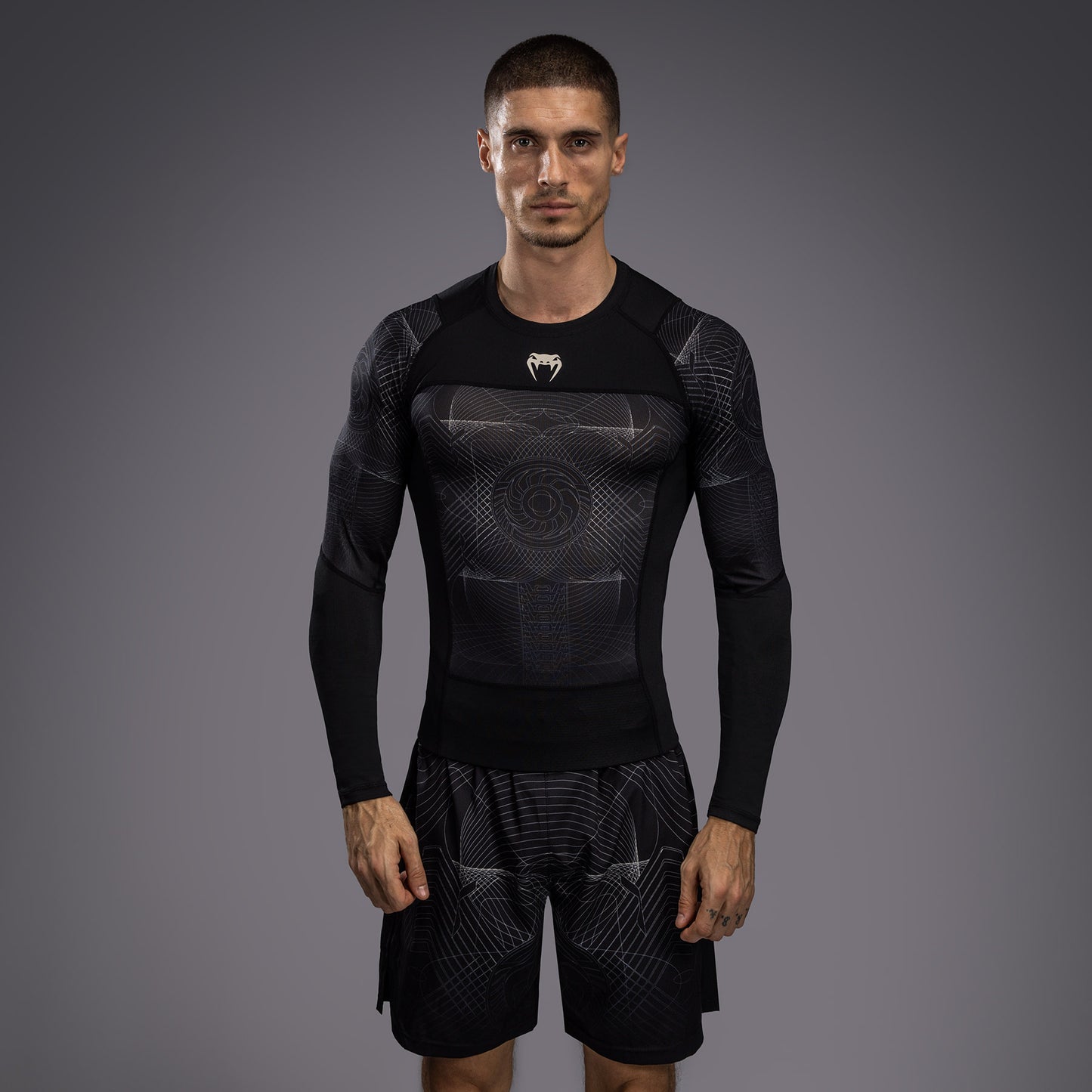 Venum G-Fit Air Men's Long Sleeve Rashguard - Deep Black/Desert Sand