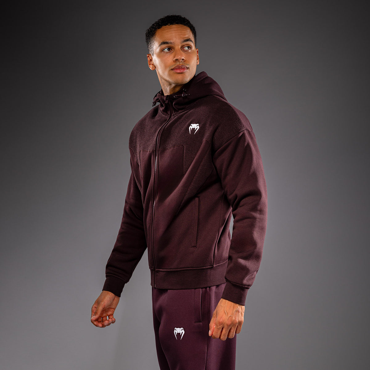 Venum Attack Fleece & Weave Track Jacket - Burgundy