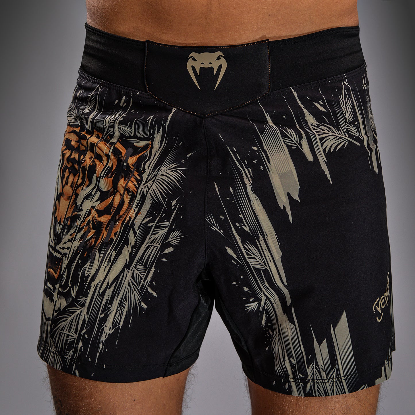 Venum Tiger Men's Fight Shorts - Black/Neon Orange