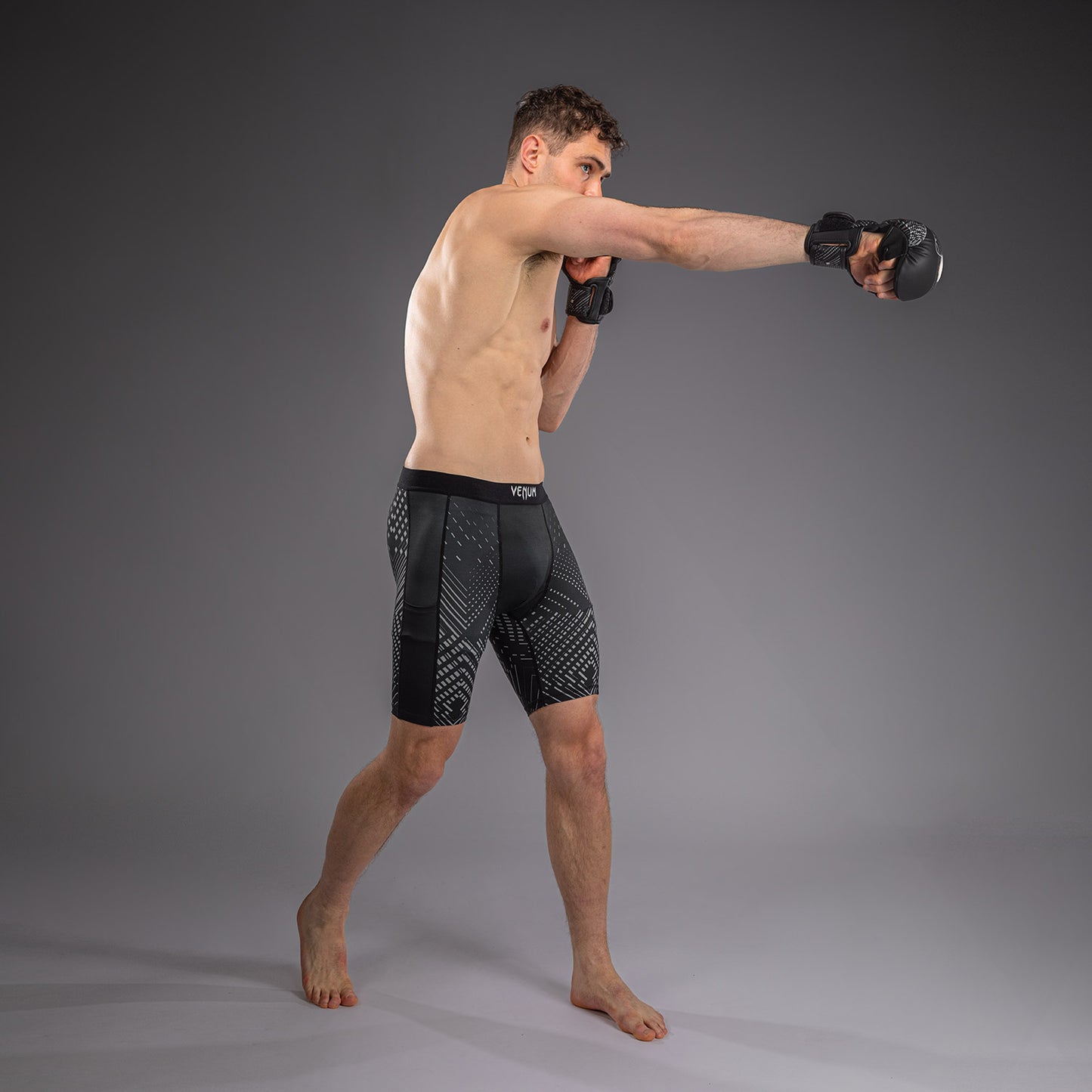 Venum Midnight Fury Vale Tudo Shorts - Black/Grey/Silver