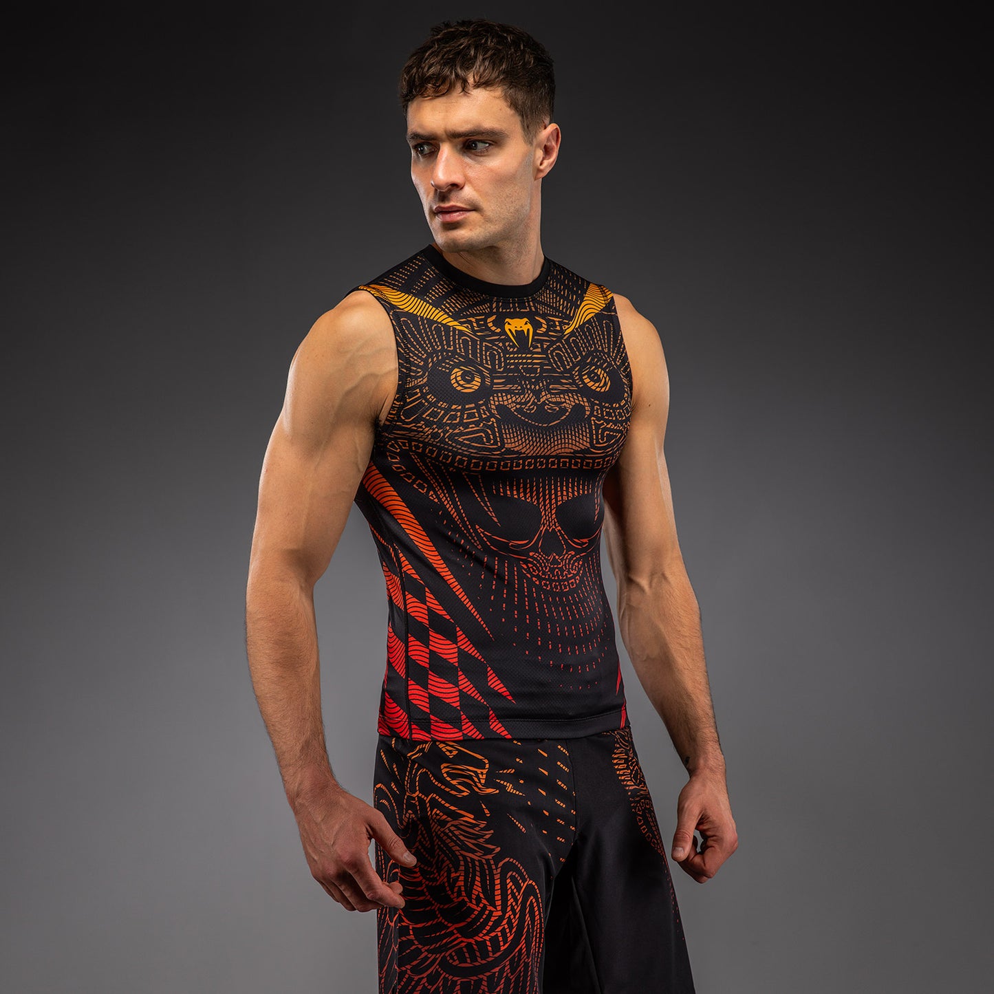 Venum Quetzal Fury Sleeveless Rashguard - Black/Fury Red/ Tangerine