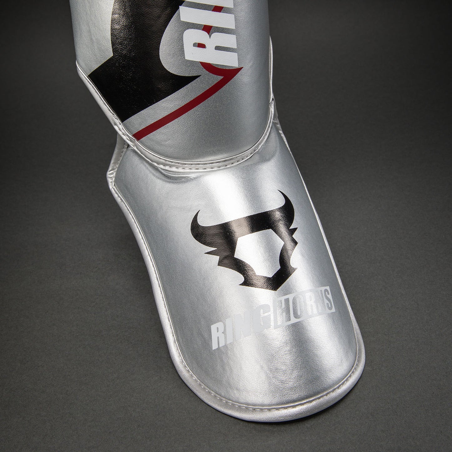 Venum Ringhorns Charger Shin Guards - Silver/Black
