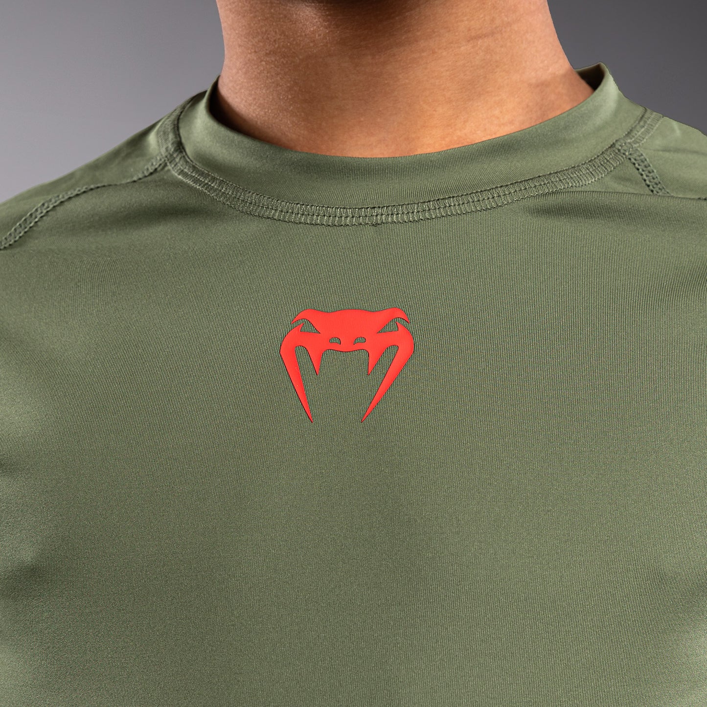 Venum Contender Kids Rashguards Long Sleeves - Army Green/Orange
