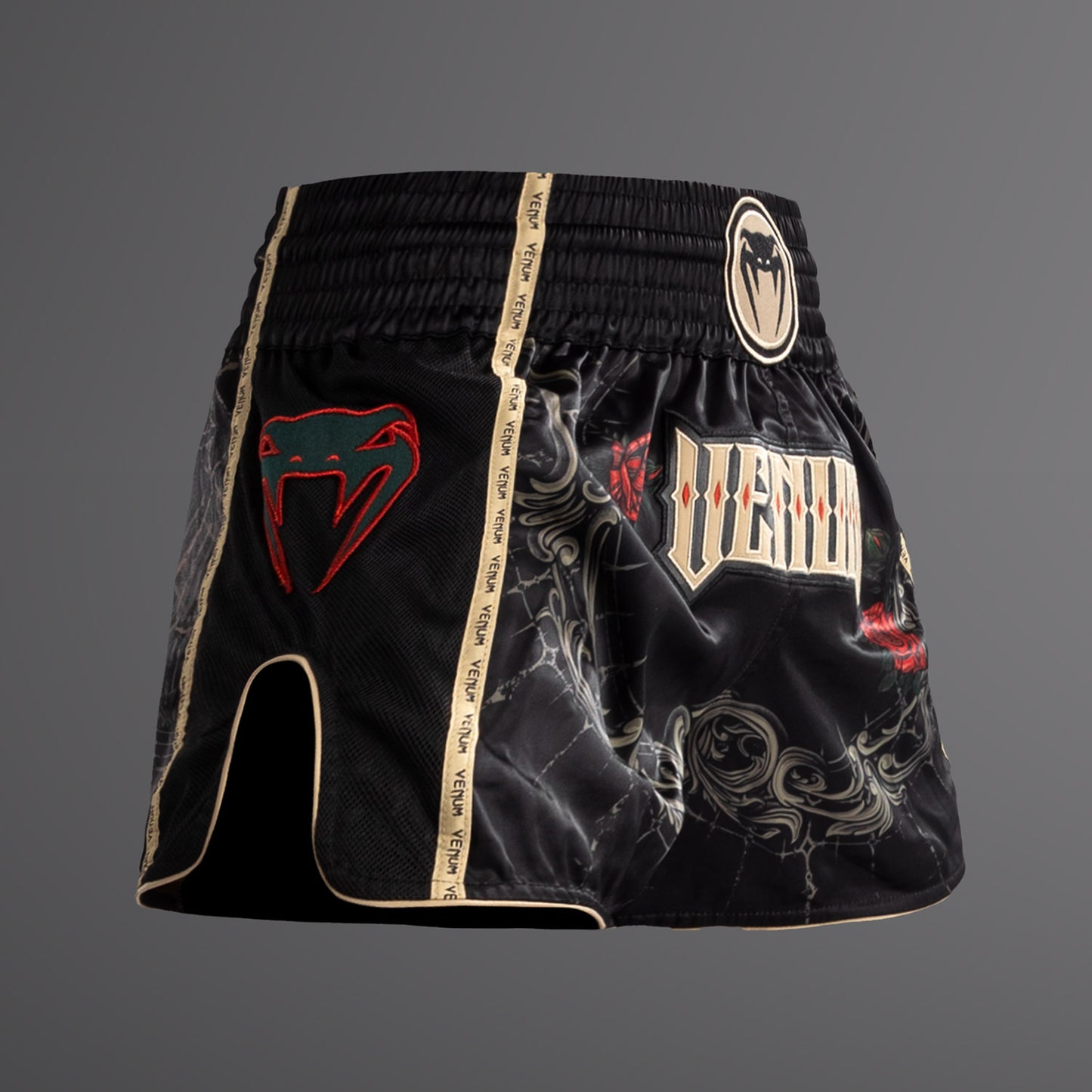 Venum Santa Muerte 5.0 Muay Thai Shorts - Deep Black/Gold